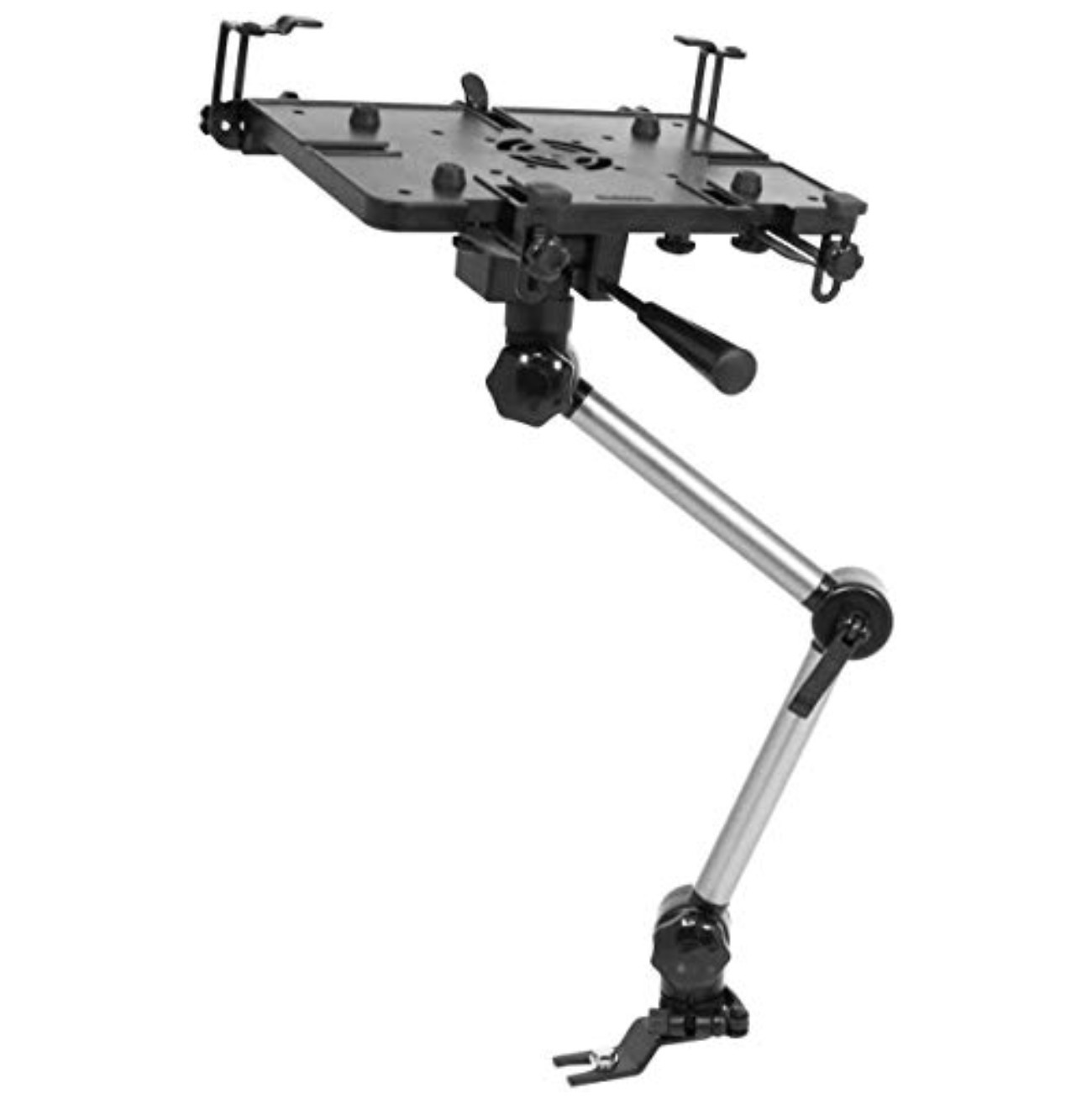 Vehicle Laptop Mount Car Seat Rail No Drilling Adjustable 360 Degree 17lb