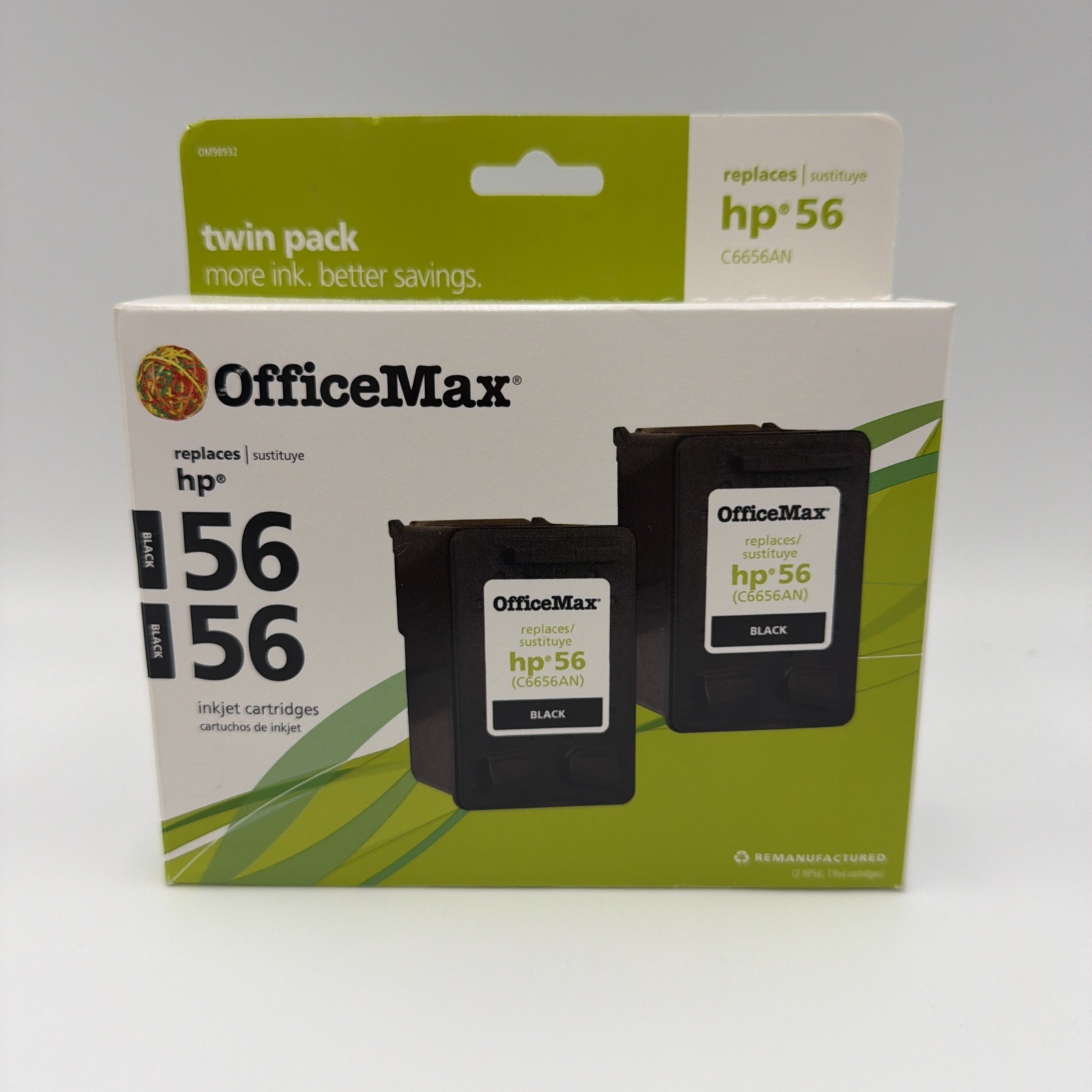 Office Max HP 56 Black Inkjet Cartridge C6656AN  Twin Pack Cartridge Office Max