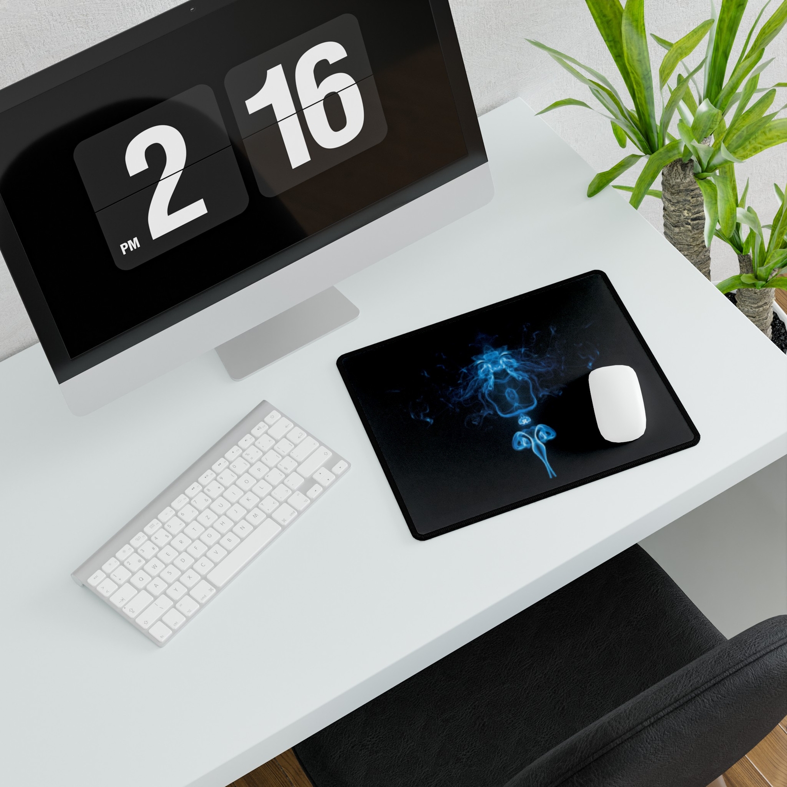 Blue and Black Plain Mouse Pads