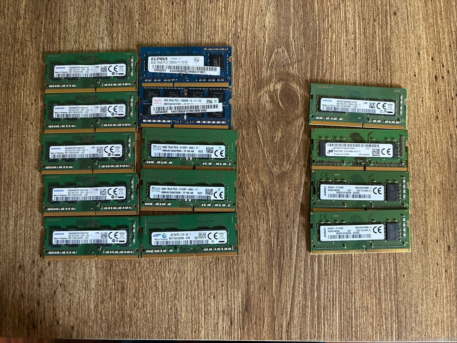 Lot of 14x DDR4 RAM Sticks - 10x 4GB / 4x 8GB Laptop Memory - 72 GB Total