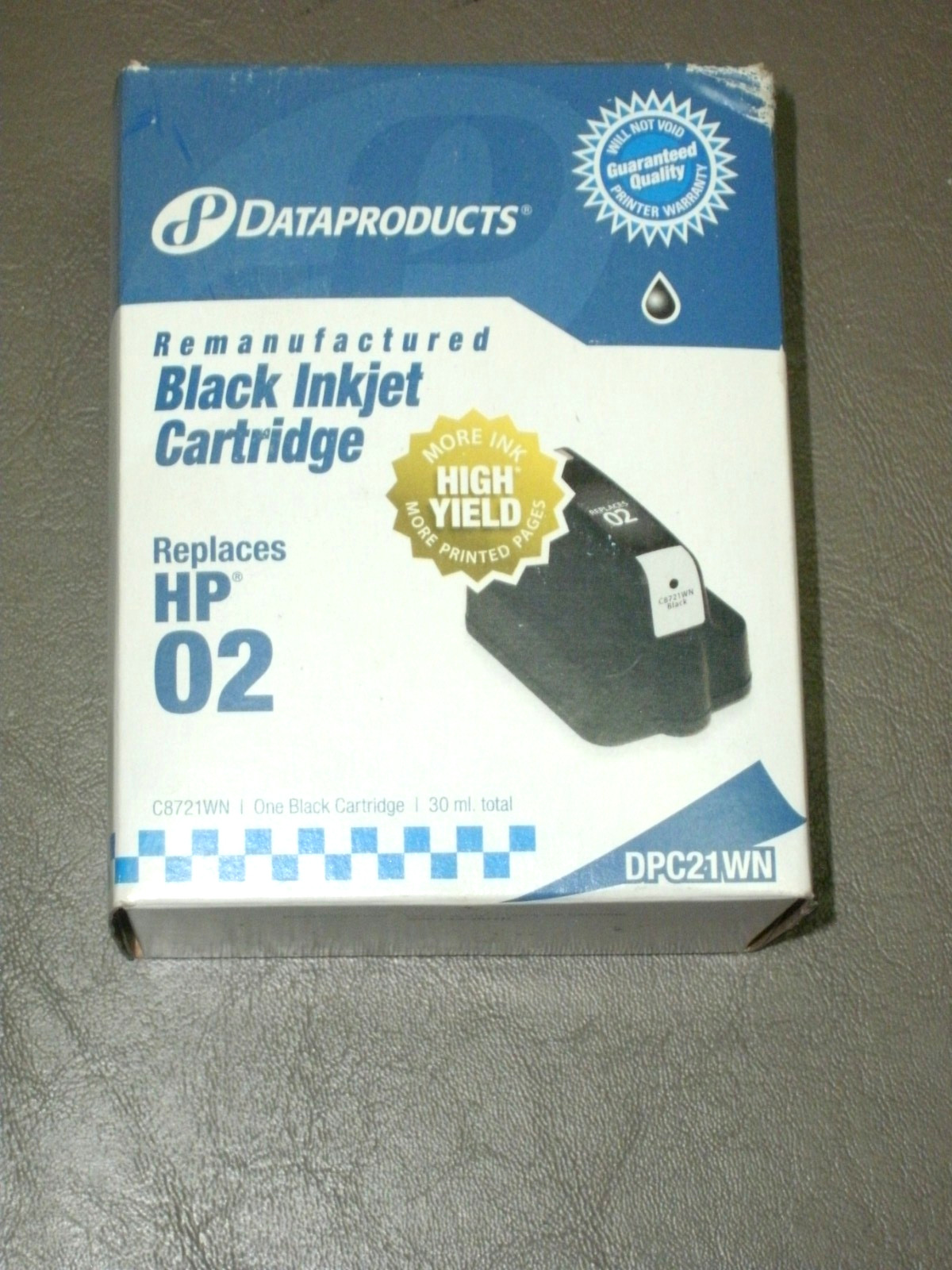 Dataproducts DPC02BKTWNRemanufactured Ink Cartridge Replacement for HP #02 - Blk