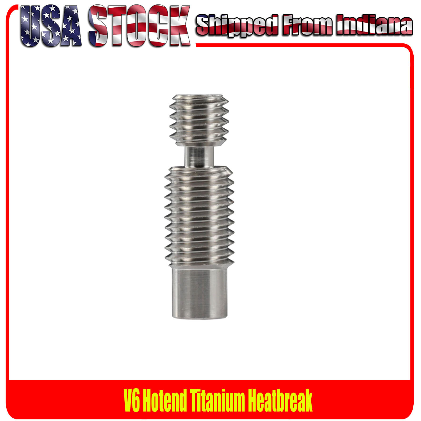 V6 All Metal Heat Break High Temperature Polished Titanium or Bi-Metal V6 Hotend