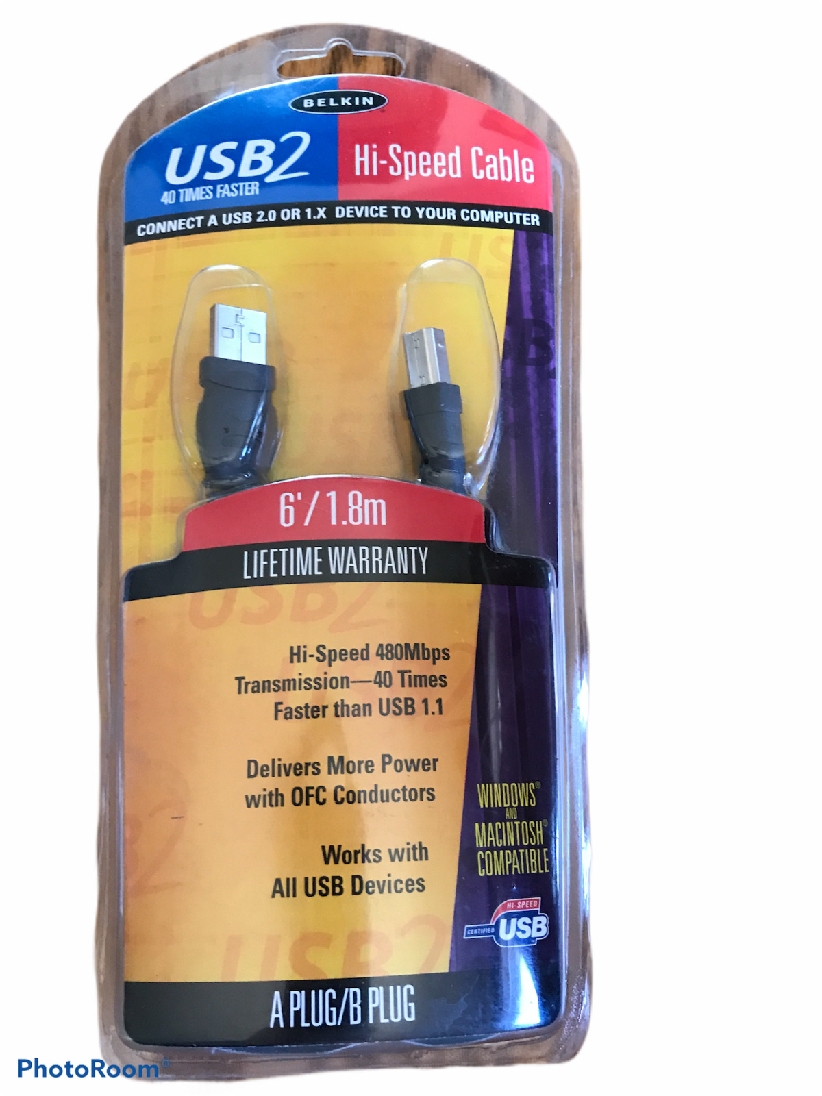 Belkin Hi Speed 6\' Cable USB2  F3U133-06  New