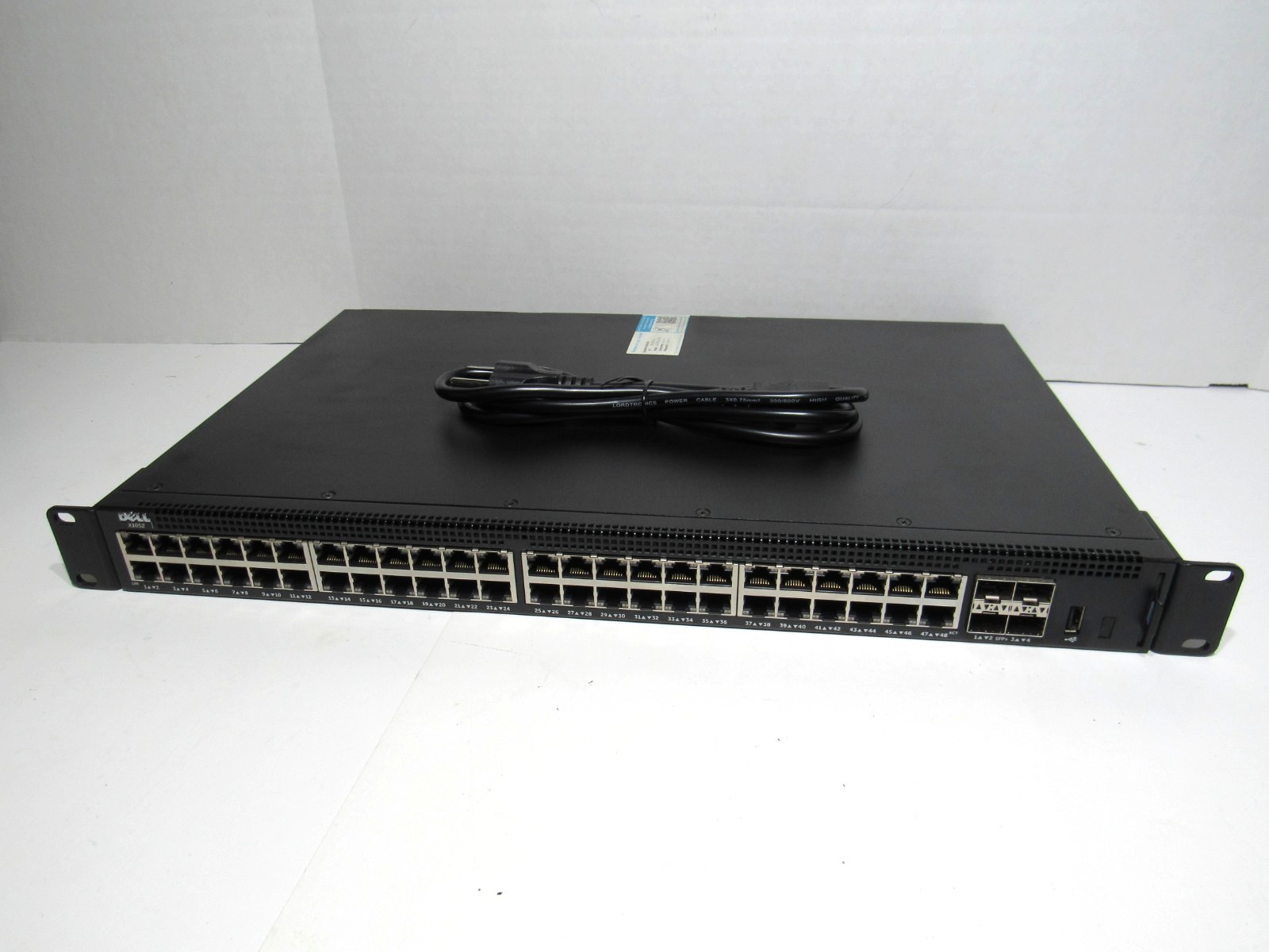 Dell X1052 E12W 48 Port Gigabit Managed Ethernet Switch w Power Cord, Rack Ears