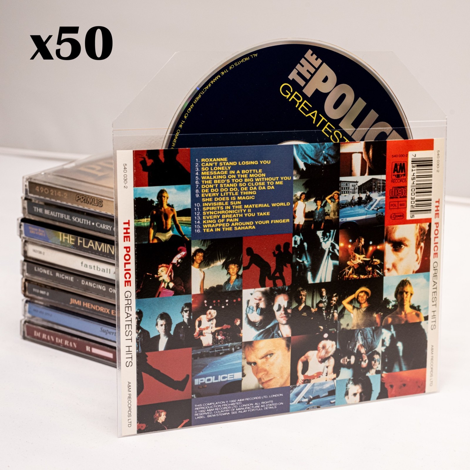 50x Plastic CD Wallets High Quality Polypropylene Clear Replacement Sleeves