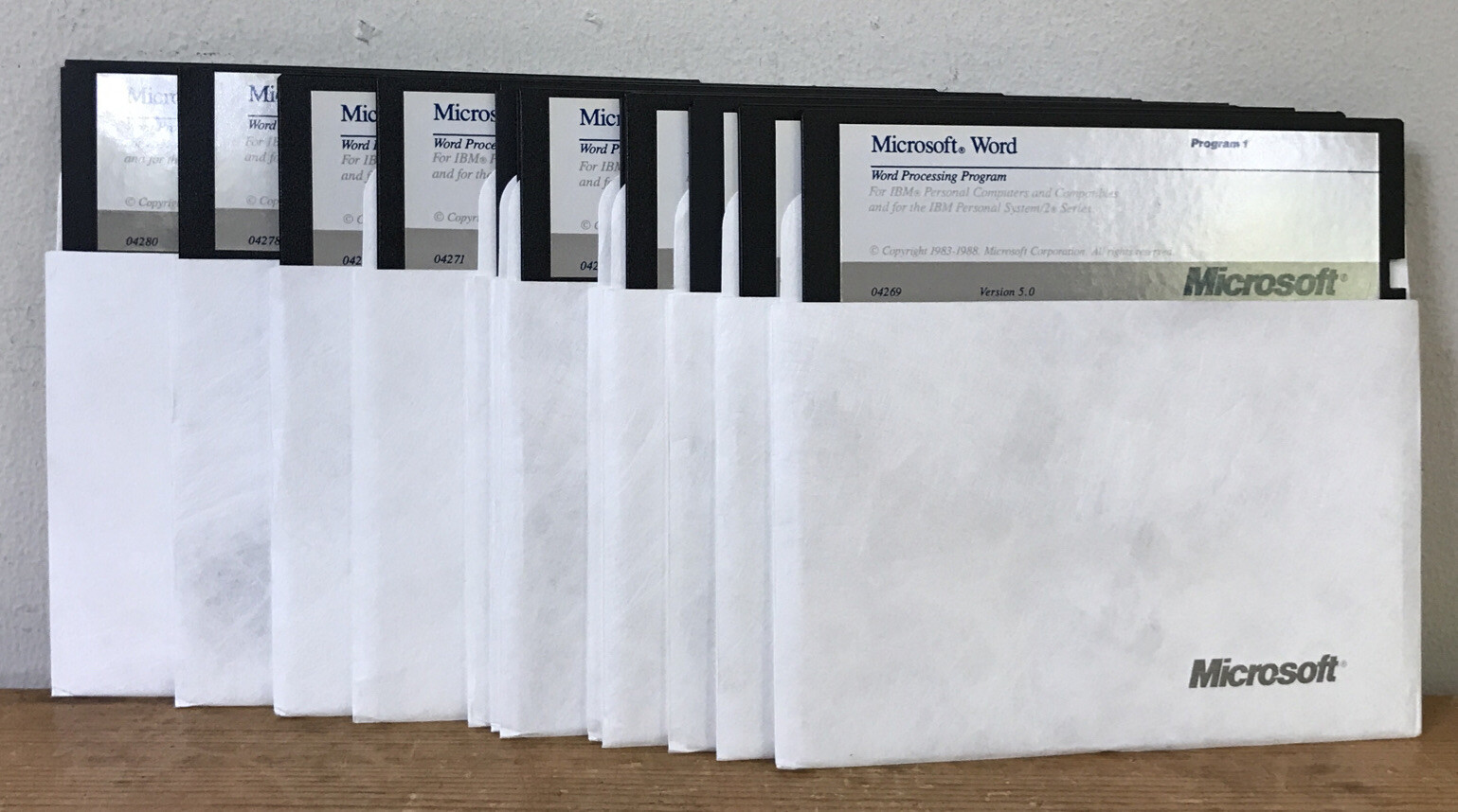 Set Lot 13 Vtg 1988 Microsoft Word Processing Program Software 5.0 Floppy Disks
