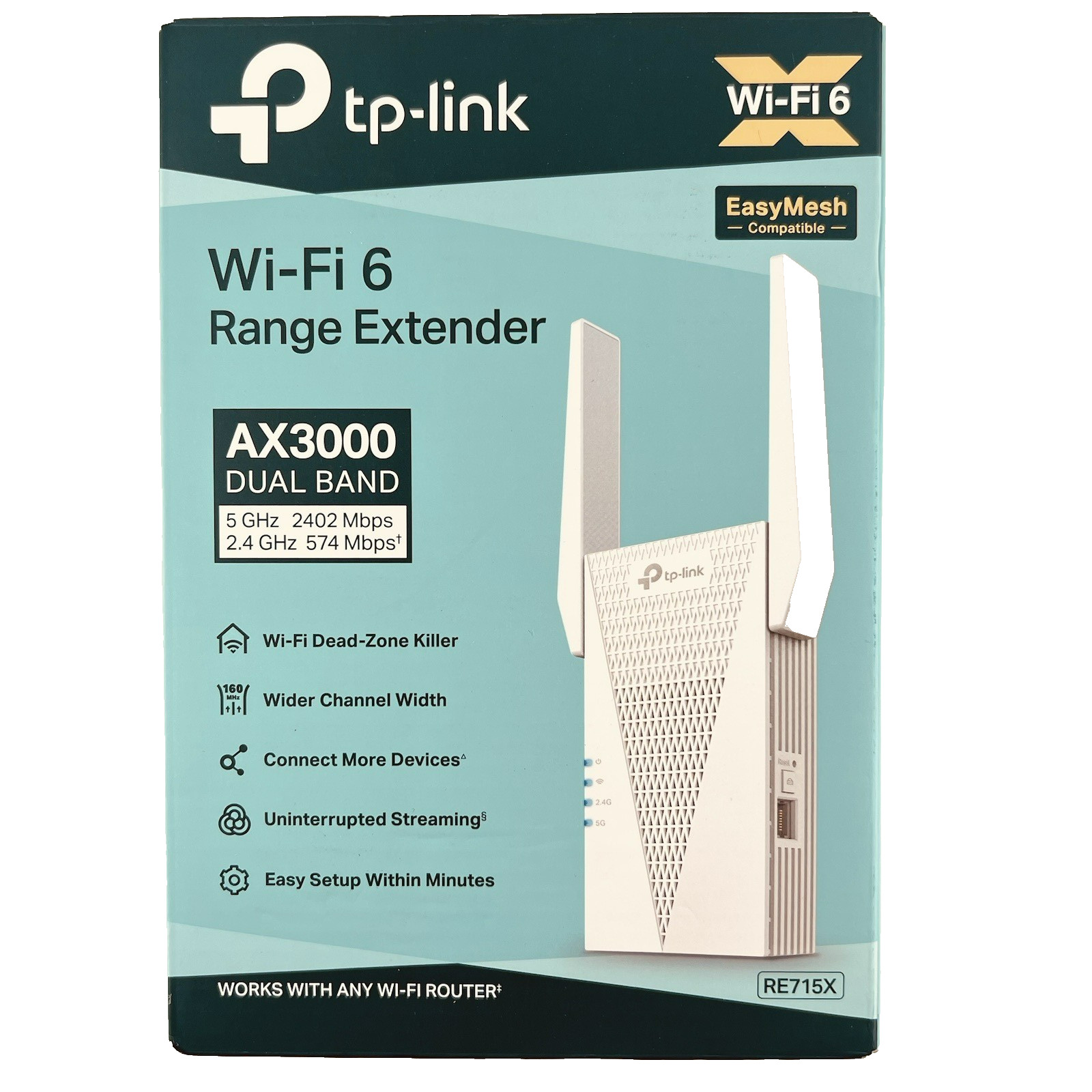 TP-Link RE715X AX3000 WiFi 6 Range Extender Dual Band Wireless Signal Booster