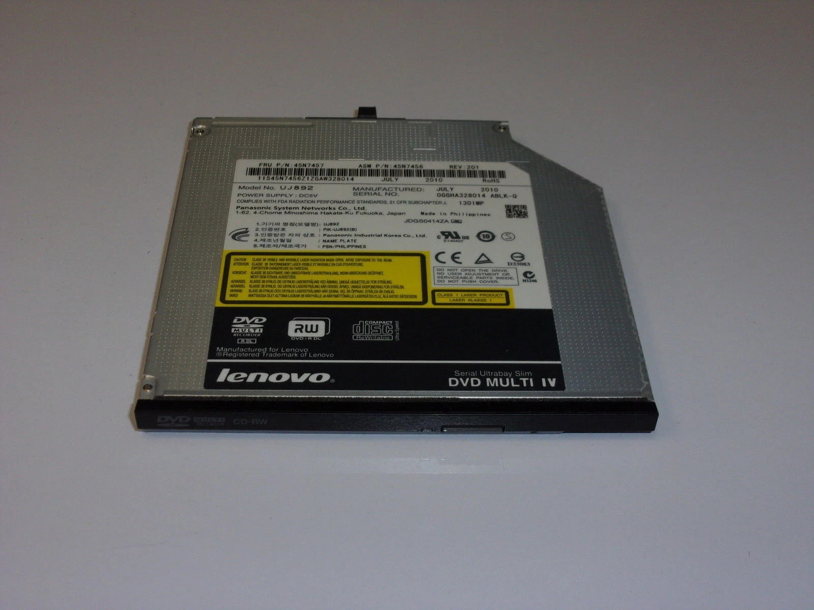Panasonic UJ892 Internal Laptop Drive For Lenovo  ThinkPad T410 45N7457 Tested