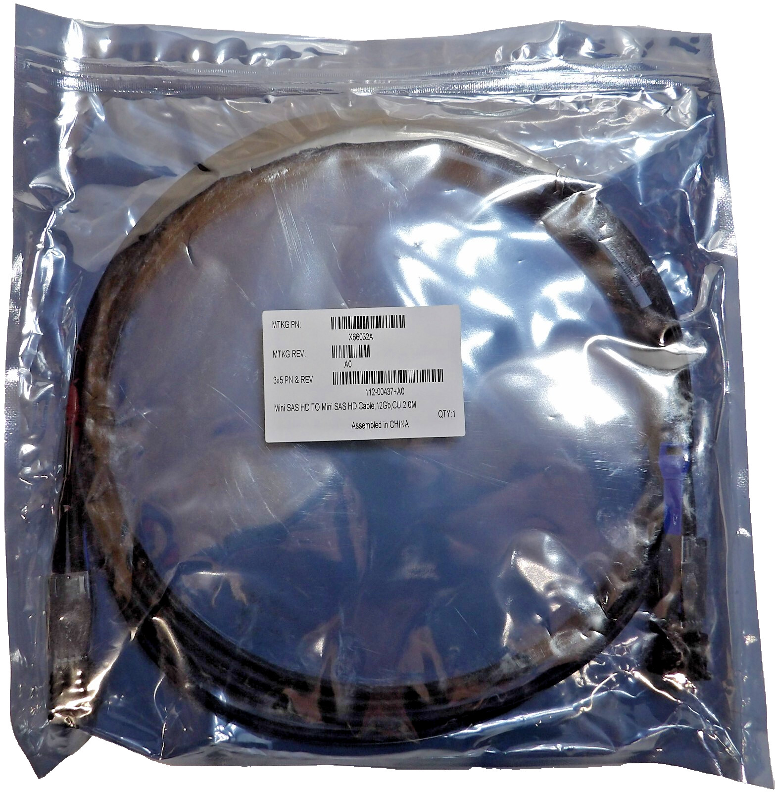 NetApp X66032A MINI SAS HD To HD 12GB- 6.6' Cable 112-00437+A0