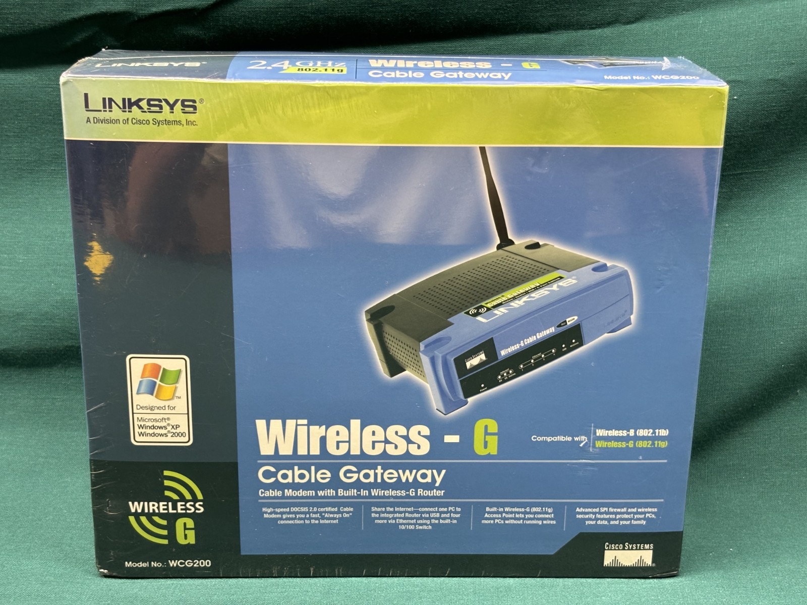 NEW/Sealed Linksys Wireless-G Cable Gateway Cable Modem Model # WCG200 (10H)