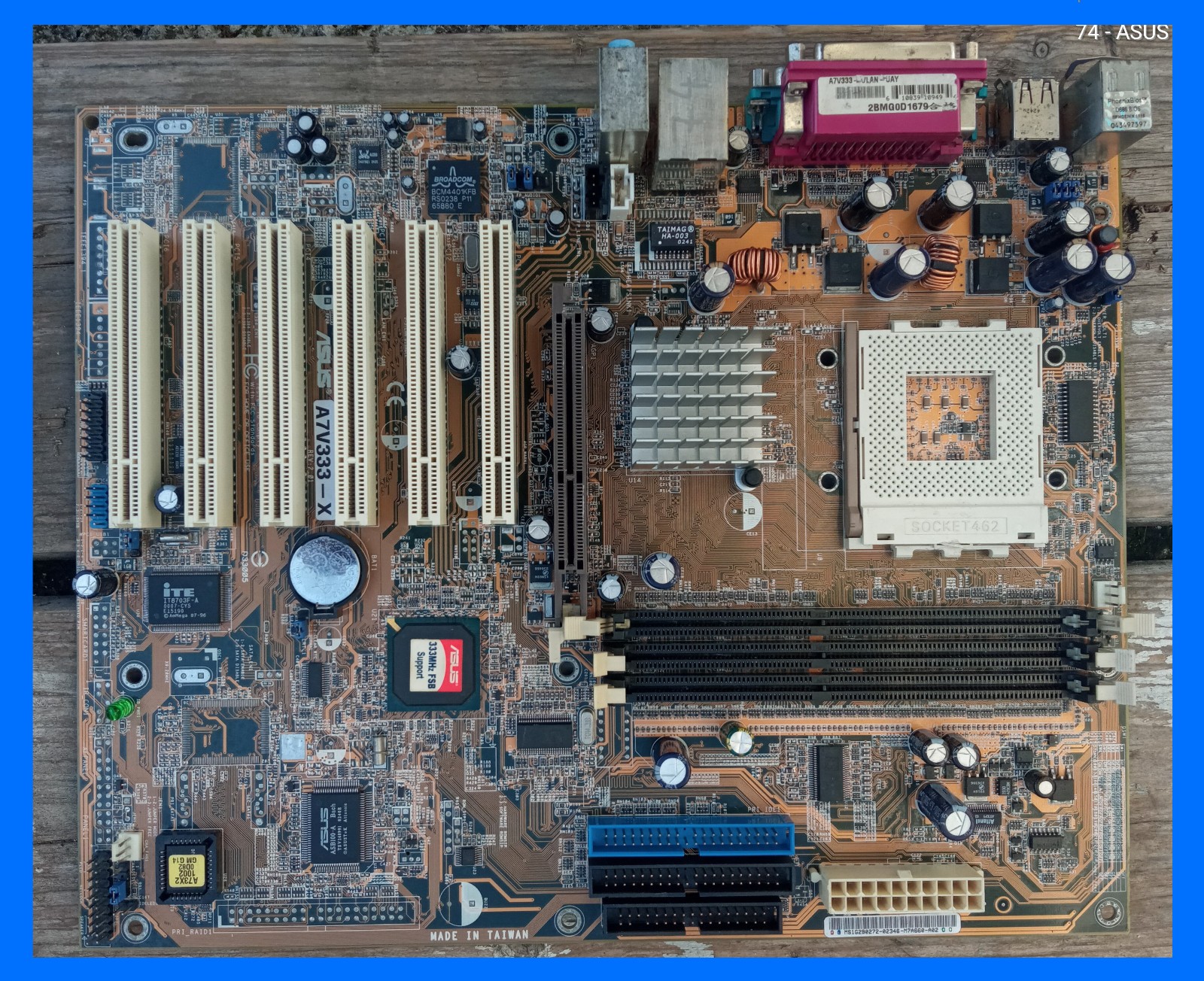 [74] - ASUS A7V333-X SOCKET 462 (A) DDR AGP PCI IDE FDD ATX Motherboard