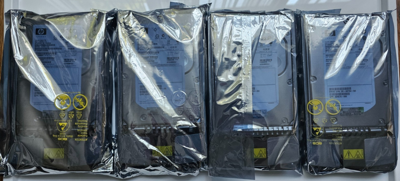 Lot of 4. NEW BF1468B26B HP 146.8GB 15K ULTRA320 412751-015 SCSI HDD W/ TRAY