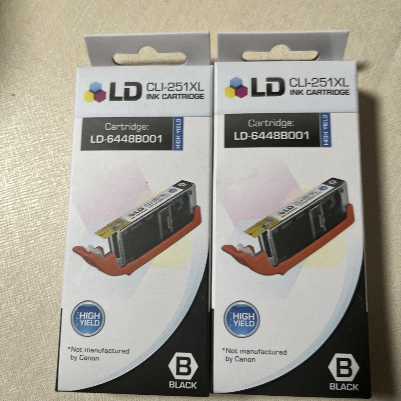 LD Canon CLI 251XL Cyan Blue,  PGI 250XL Black Ink Cartridge for Canon