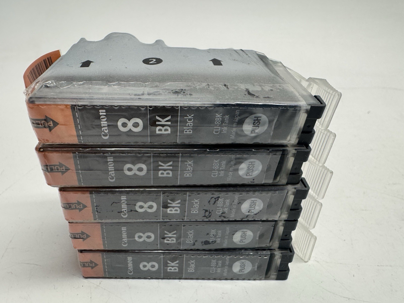 SEALED NEW Lot of 5 Canon 8 Pixma Ink Cartridge CLI-8BK Black Ink  Made in Japan