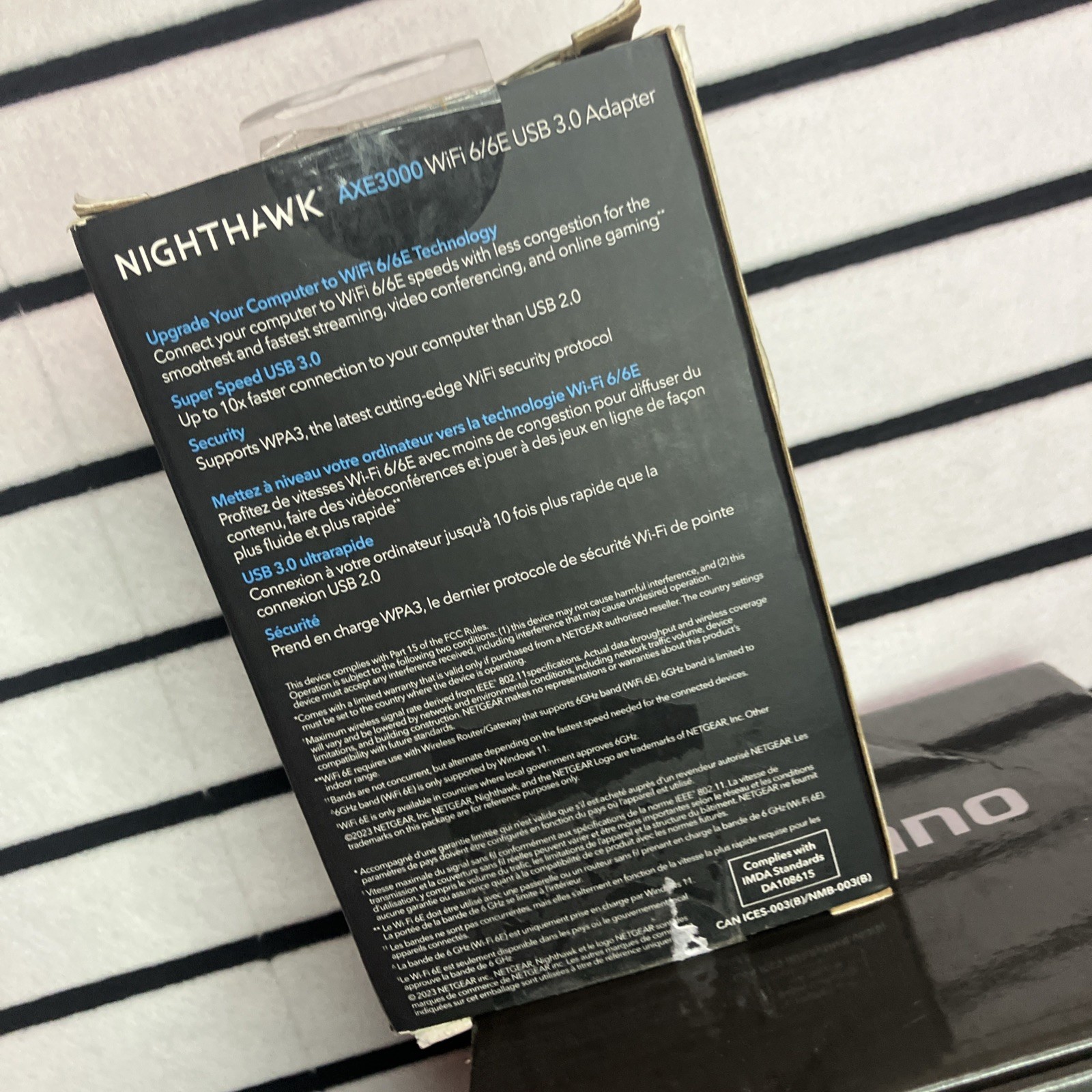 Netgear Nighthawk AXE3000 WiFi 6 / 6E USB 3.0 Adapter Tri-Band 2.4/5/6 Ghz A8000