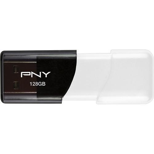 PNY ATTACHE / 128GB USB 2.0 Flash Drive / Black & White / $79.99