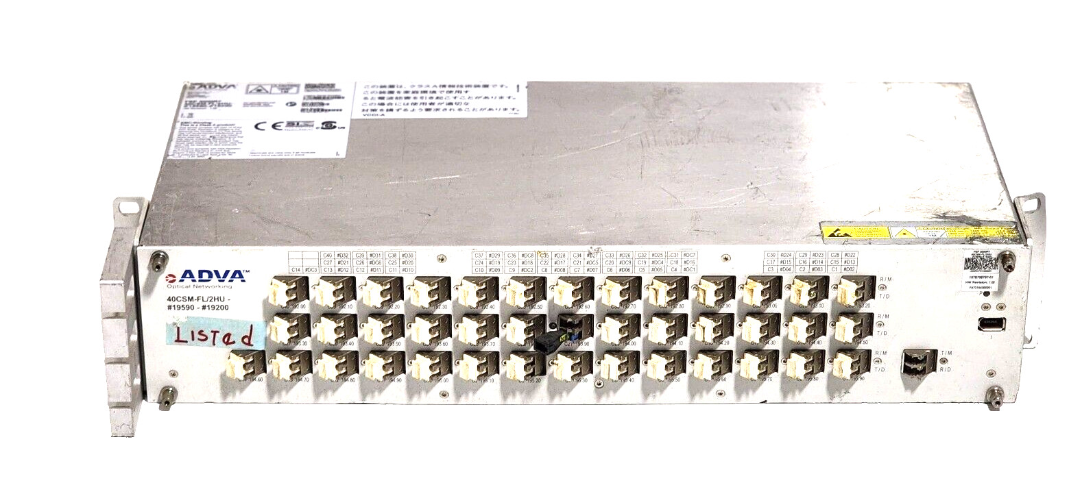 ADVA FSP 3000R7 40CSM-FL/2HU #19590-#19200 40-Port MUX/DMX Channel Splitter