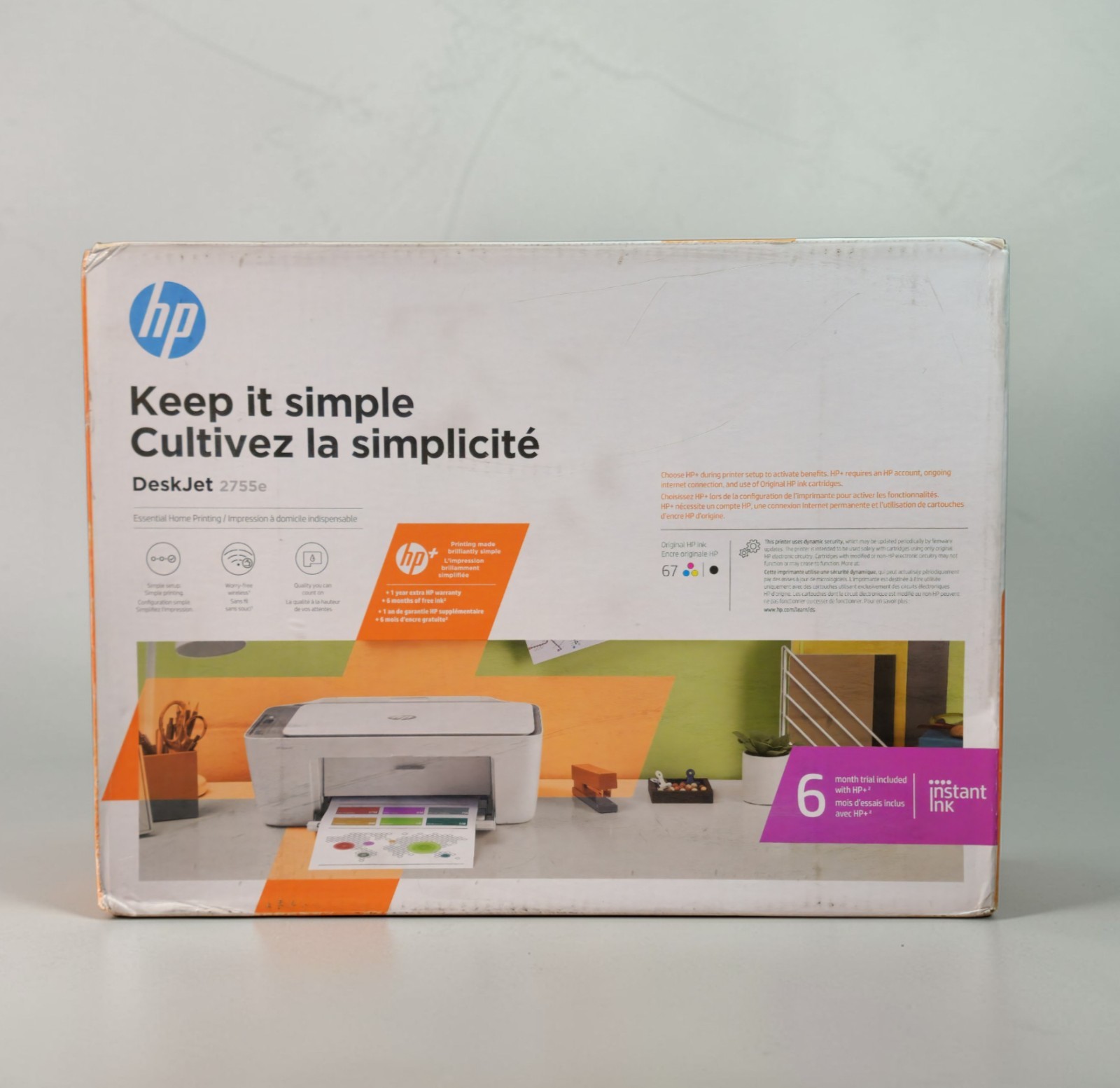 ​HP DeskJet 2755e Wireless All-in-One Color Inkjet Printer New Open Box Sealed