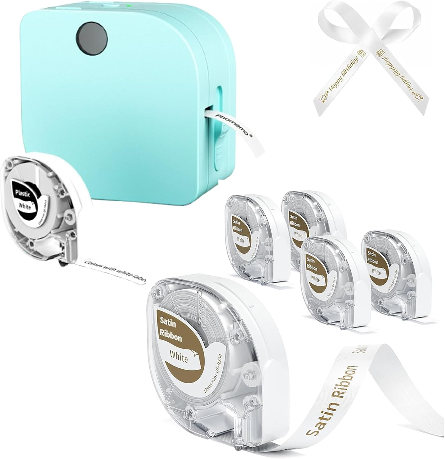 P12 Bluetooth Mini Label Maker Ribbon Printer with Typewriter Templates Set
