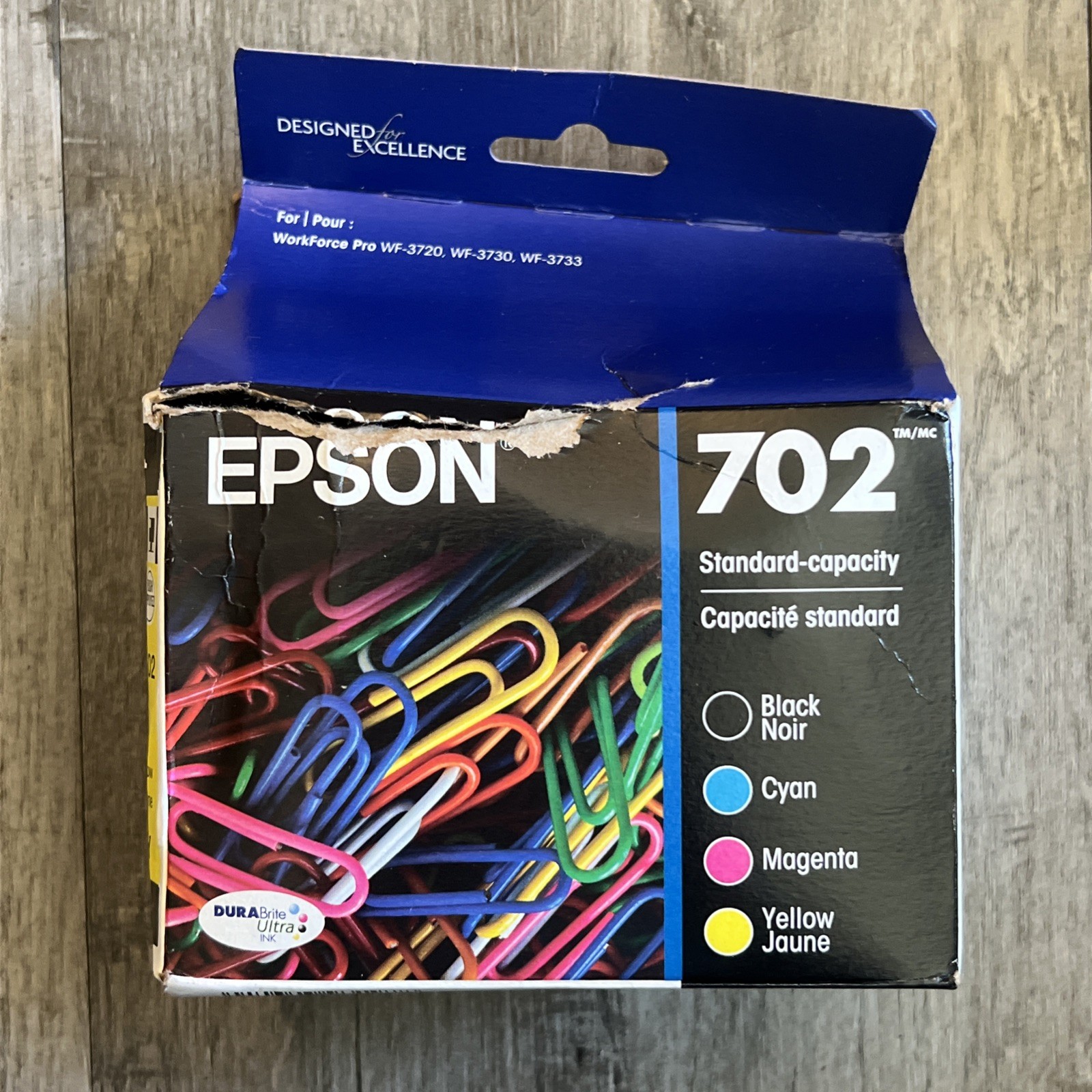 EPSON 702 Ultra Ink Standard Capacity Black & Color Cartridge EXP 02/29 Dmg Box
