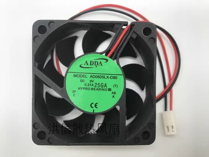 ADDA AD0605LX-D90 DC5V 0.21A 6CM 2-Pin  Cooling Fan