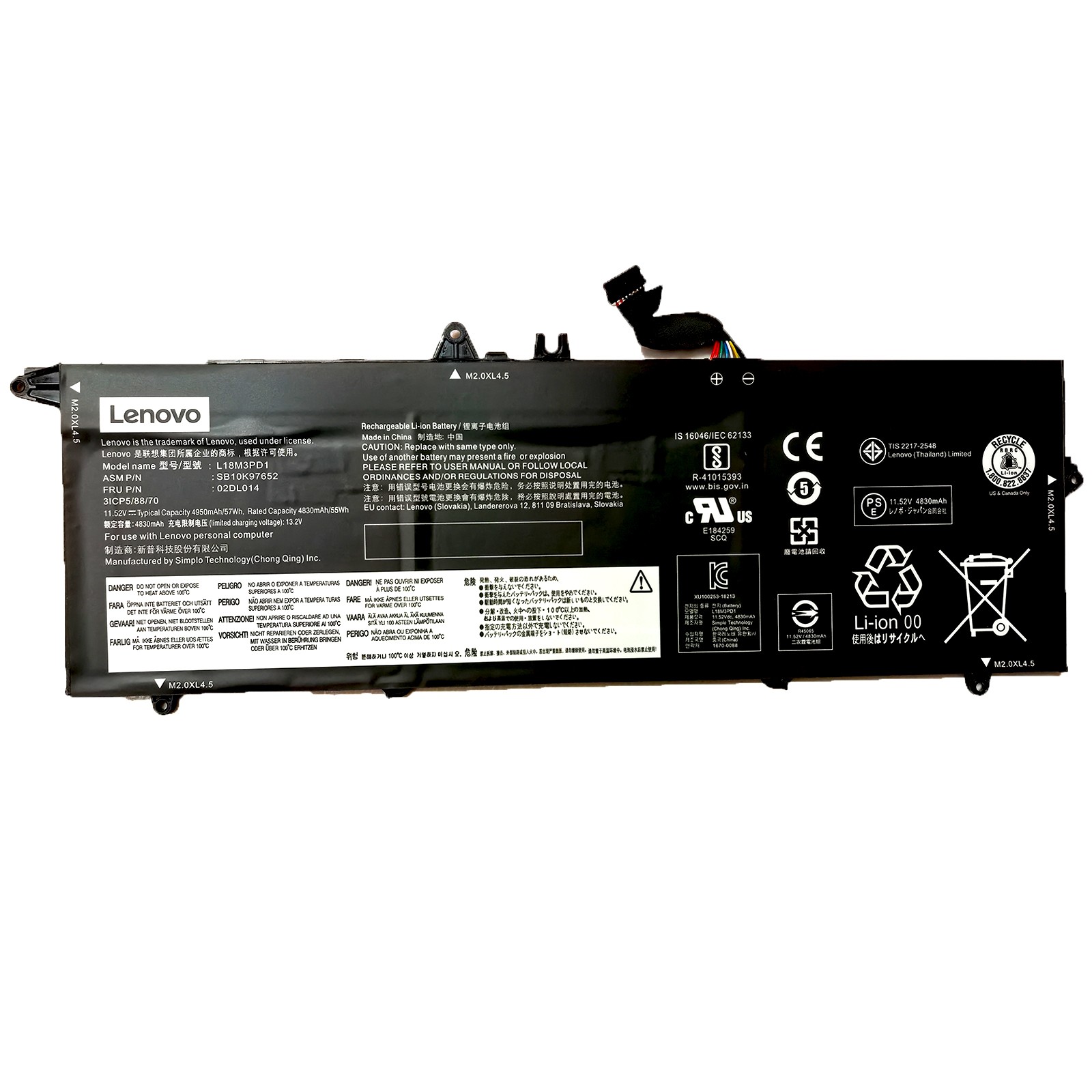 Genuine 55Wh L18L3PD1 L18M3PD1 L18M3PD2 Battery for Lenovo ThinkPad T490s T495s