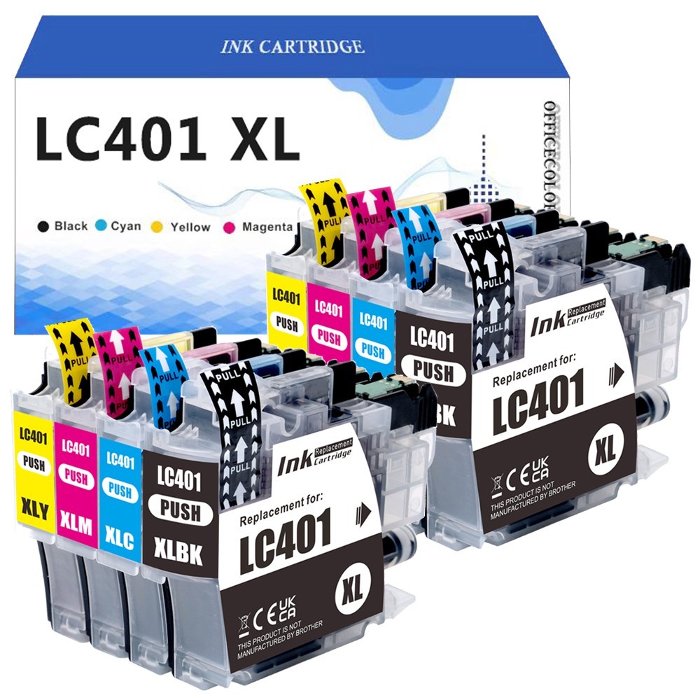 LC-401 XL Ink Cartridges for Brother MFC-J1010DW MFC-J1012DW J1170DW MFC-J1800DW