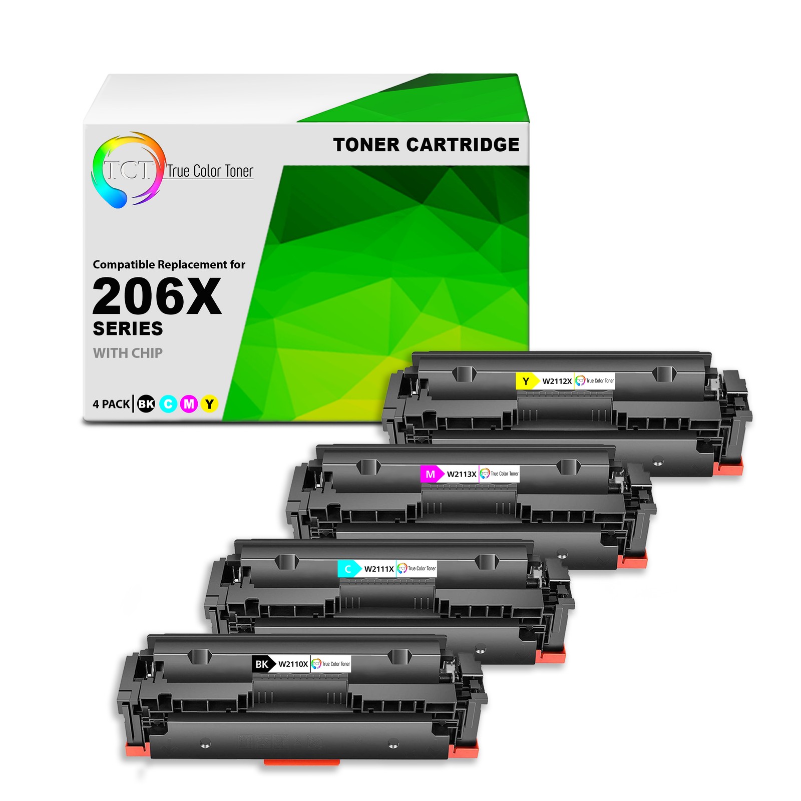 4PK TCT Premium 206X BCYM HY for Compatible HP LaserJet M255dw Toner Cartridge