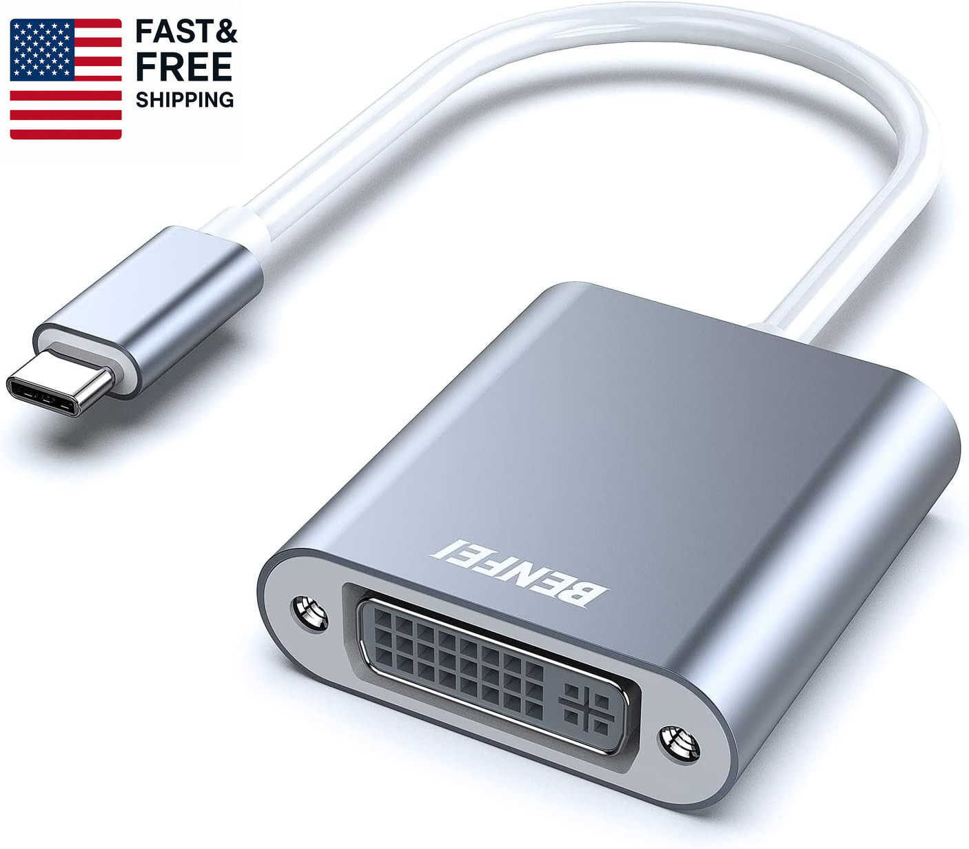 USB C to DVI Adapter, Type-C to DVI Adapter [Thunderbolt 3/4 Compatible] with Ip