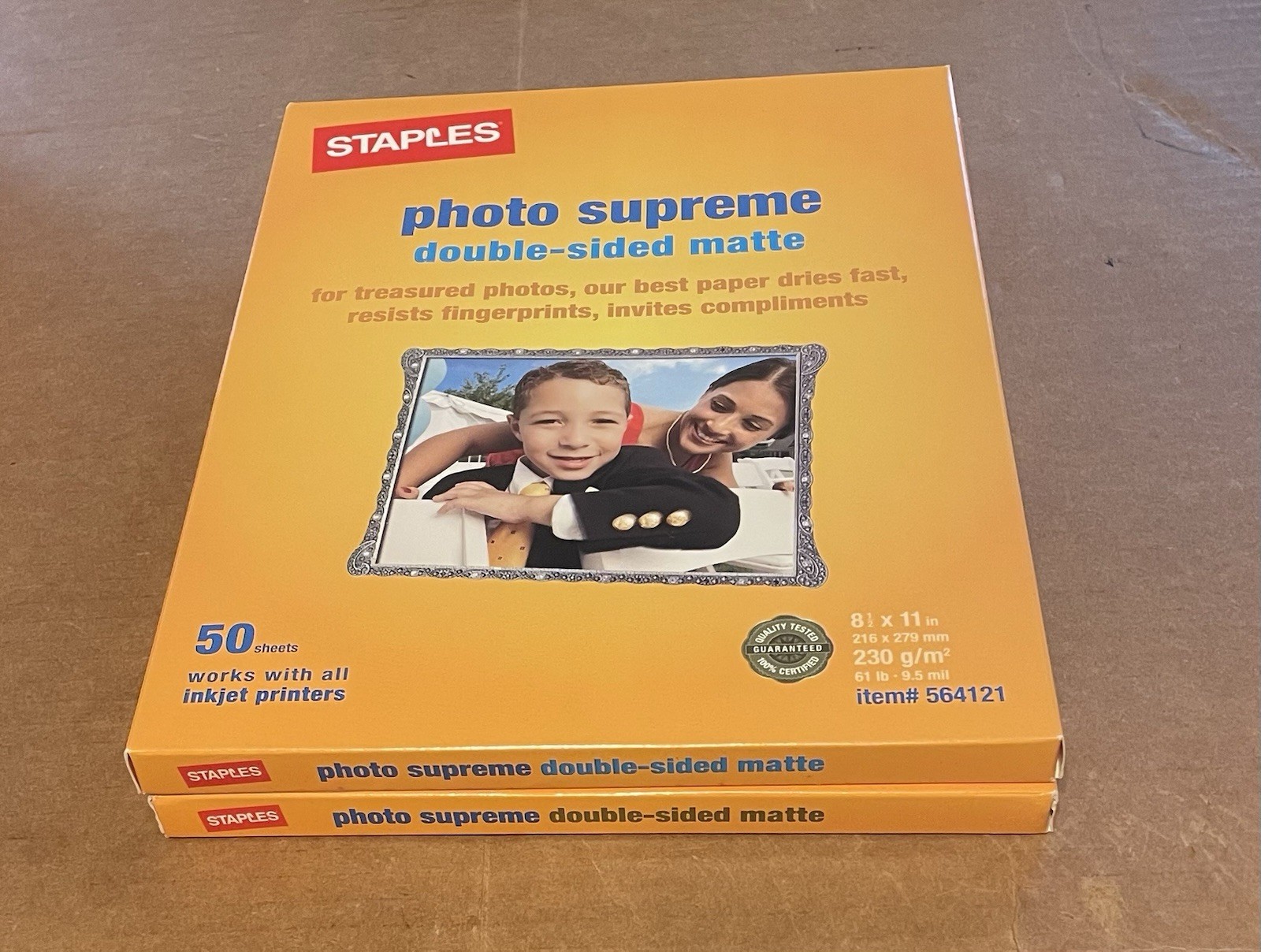 STAPLES PHOTO SUPREME DOUBLE-SIDED MATTE 564121  8-1/2 X 11" 50 SHEET NEW 2 PACK