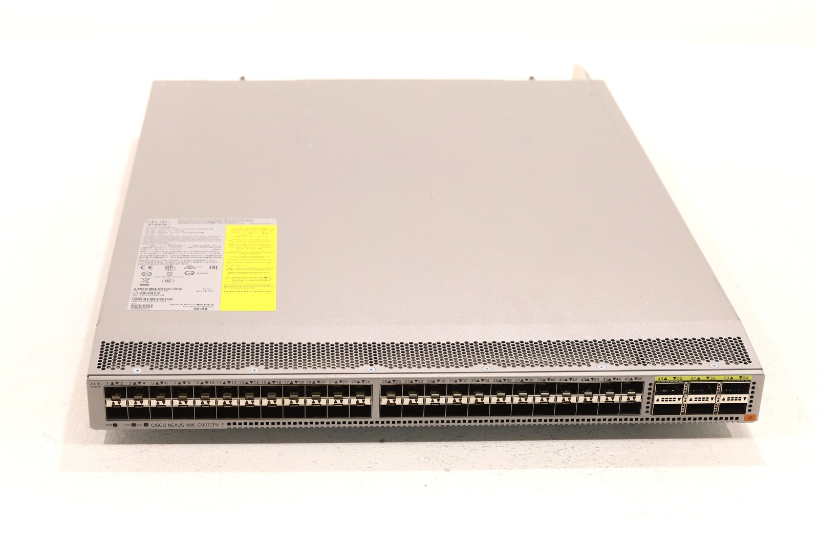 Cisco Nexus 9372PX-E 48-Port 10GbE 6x40GbE Network Switch P/N: N9K-C9372PX-E V01
