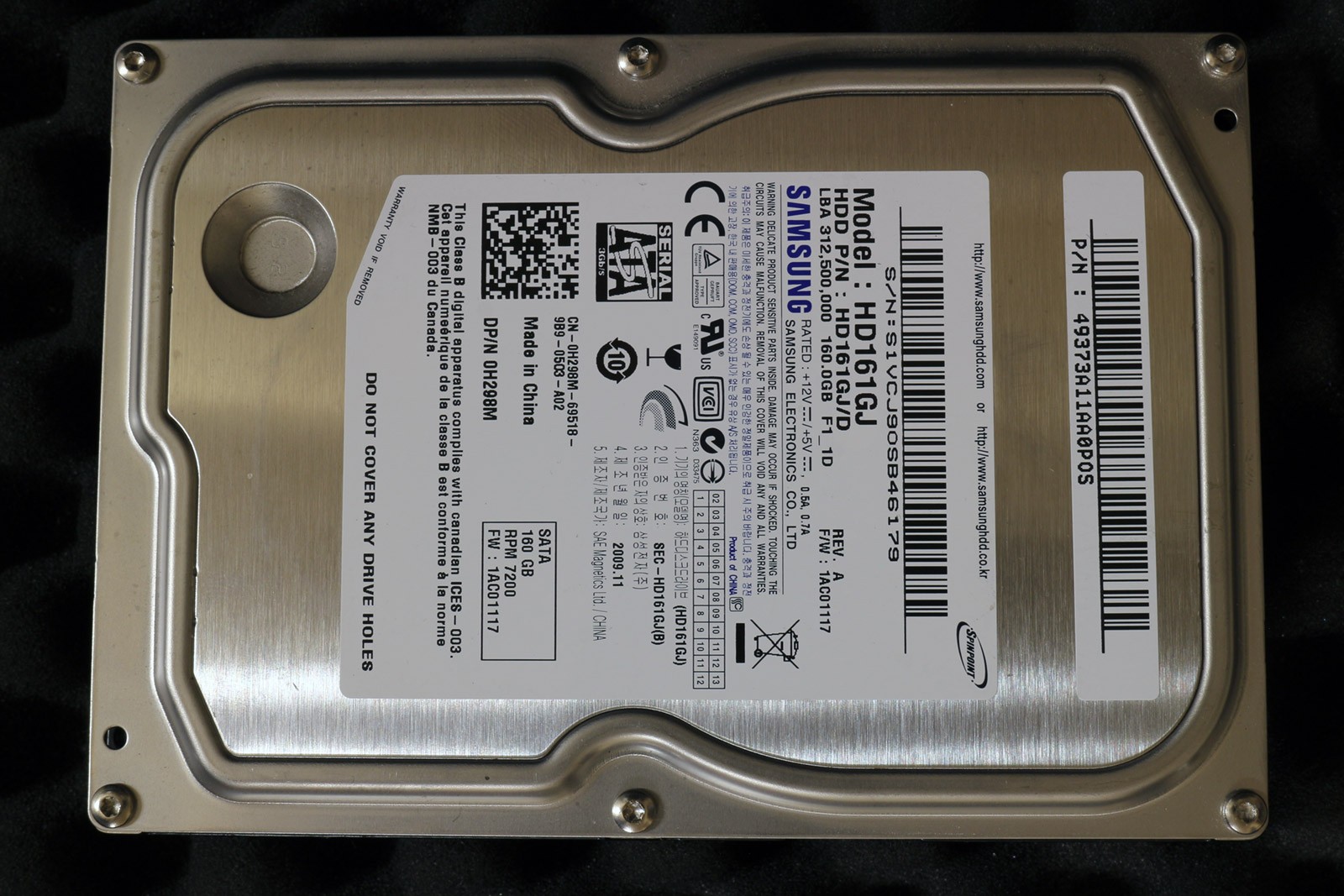 Samsung HD161GJ HD161GJ/D 160GB 3.5" SATA Hard Disk Drive H298M