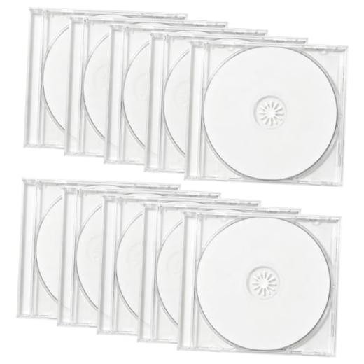 10 PCS Standard Single Clear CD Jewel Case, 10 mm Slim Transparent Tray, 10 PCS