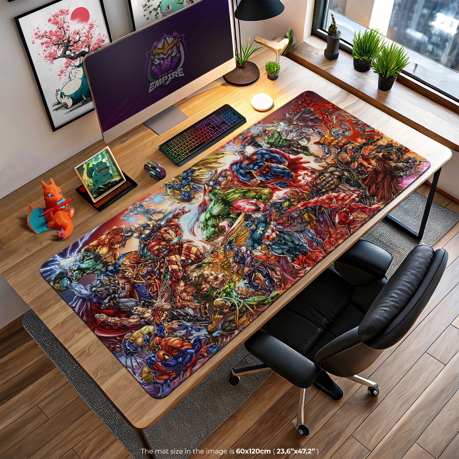 Epic Marvel Superheroes Gaming Mouse Pad - Avengers Desk Mat, Marvel Desk Setup