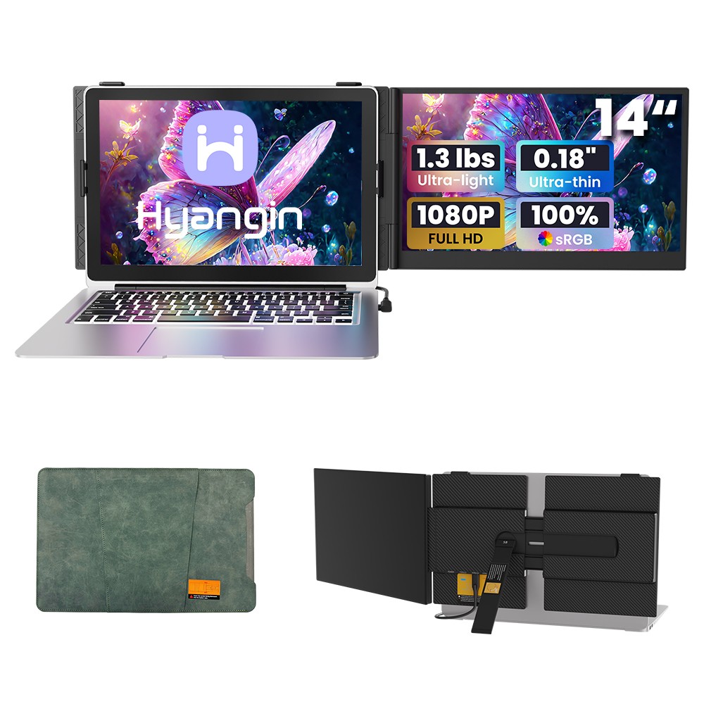 Hyangin S8 14" Dual Triple Monitor Laptop Screen Extender Portable Ultra Slim