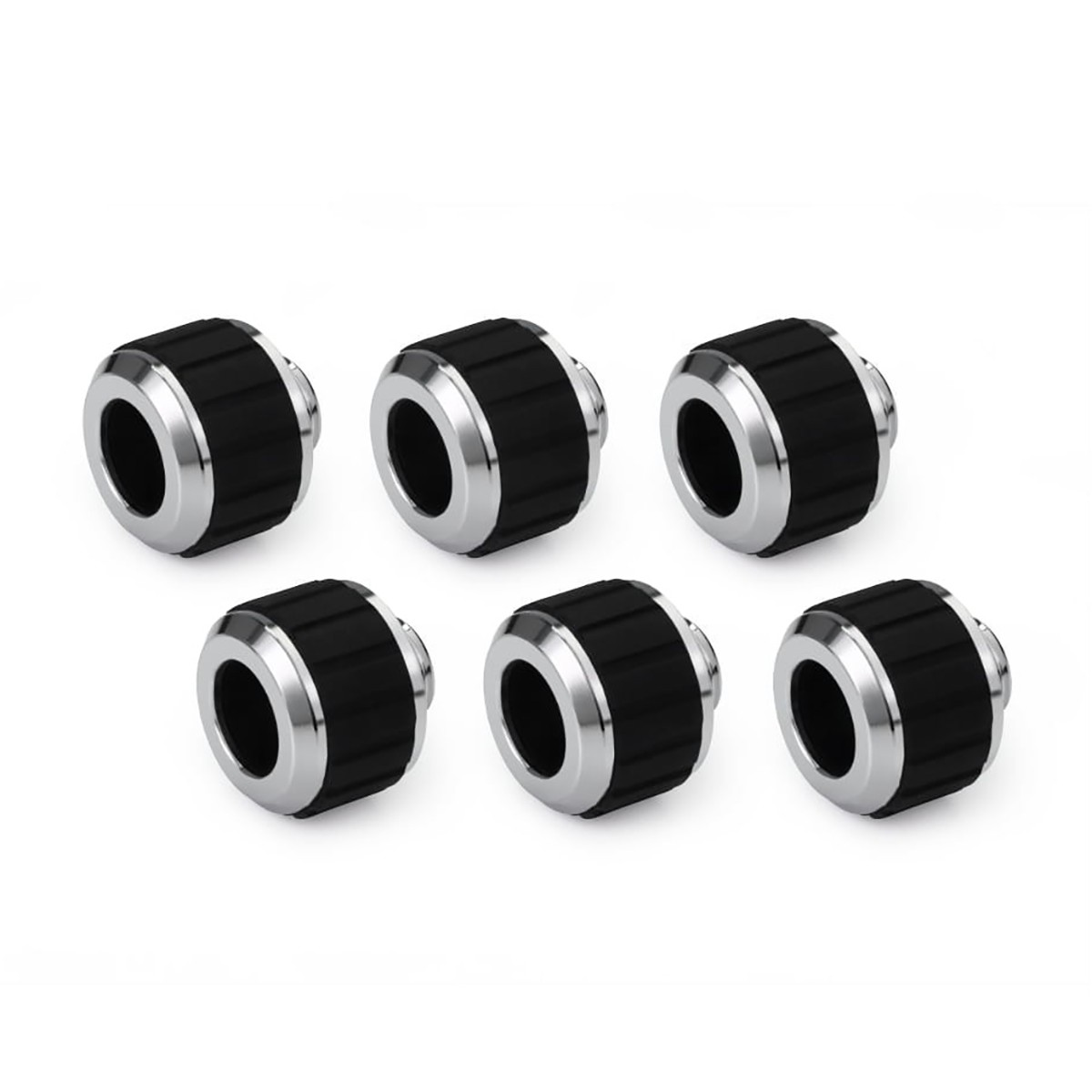 Alphacool Apex Grip HardTube Fitting, 13mm OD, Chrome, 6-pack
