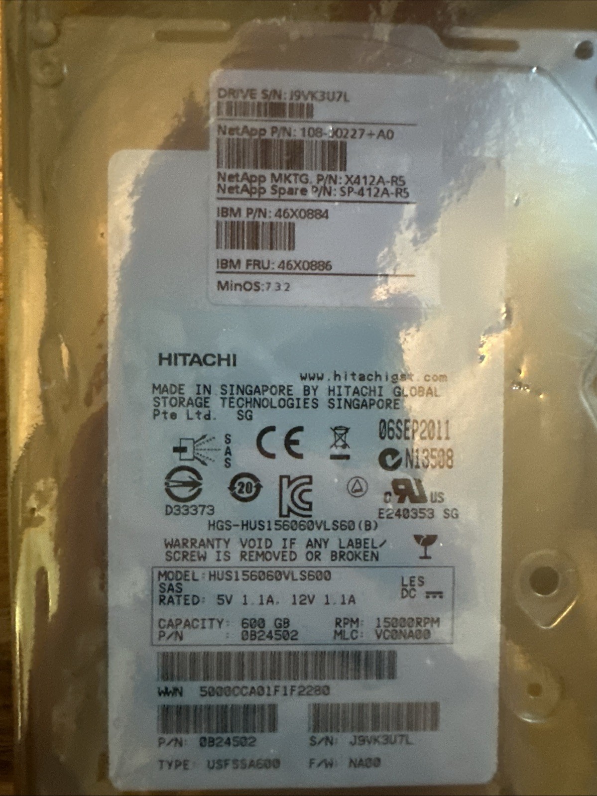 Hitachi HUS156060VLS600 600GB 15000 RPM Sas II  3.5" Zoll