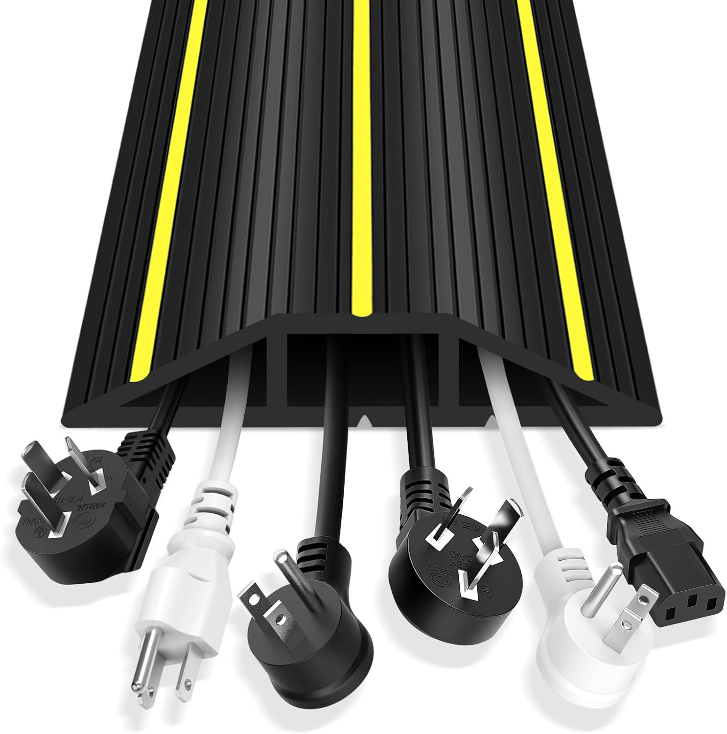 Floor Cord Cover, 6 Ft Heavy Duty Cable Cover Protector 3 Channels Extension Wir