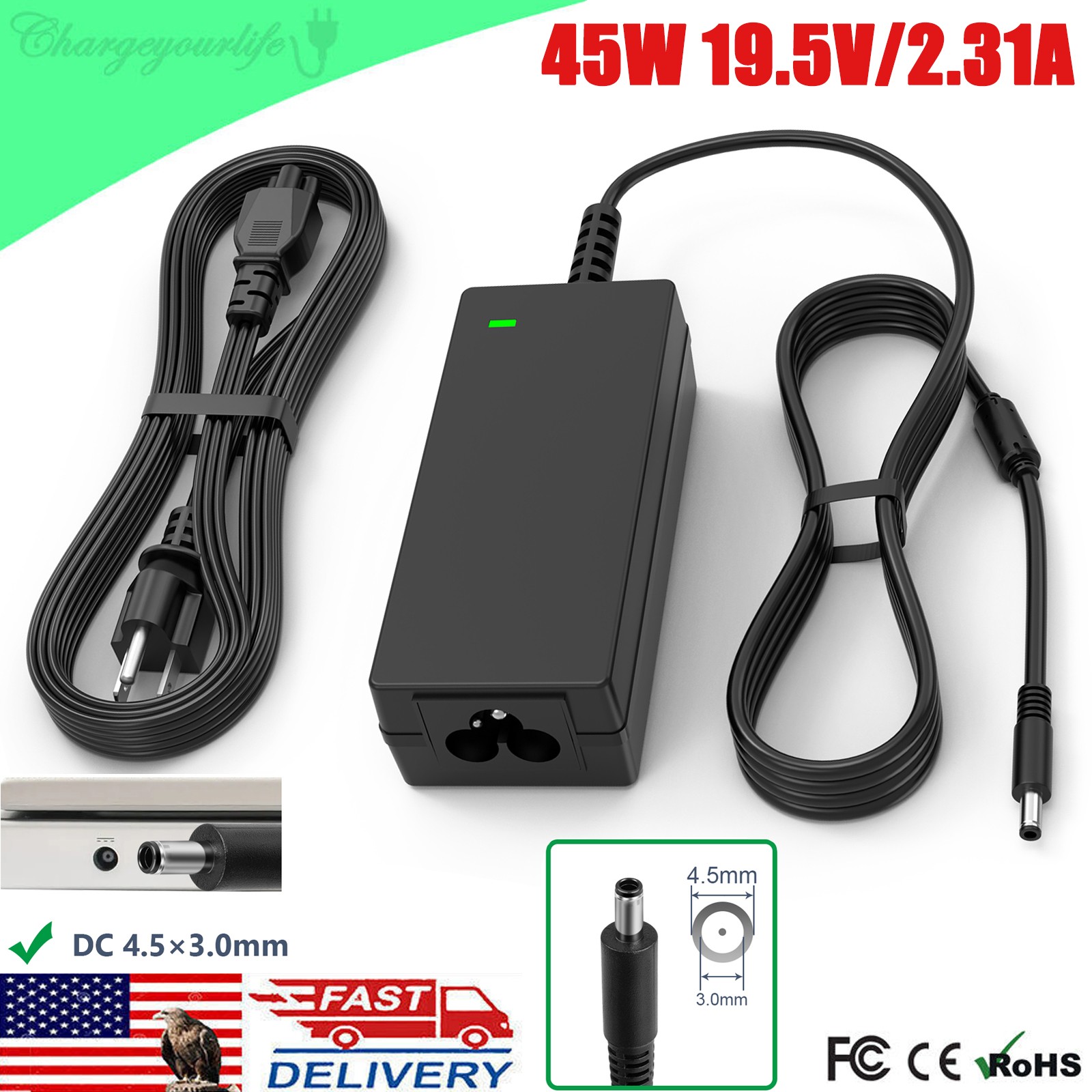 65W 45W Laptop Charger for Dell Inspiron 15 14 13 11 5000 7000 3000 Series 5555