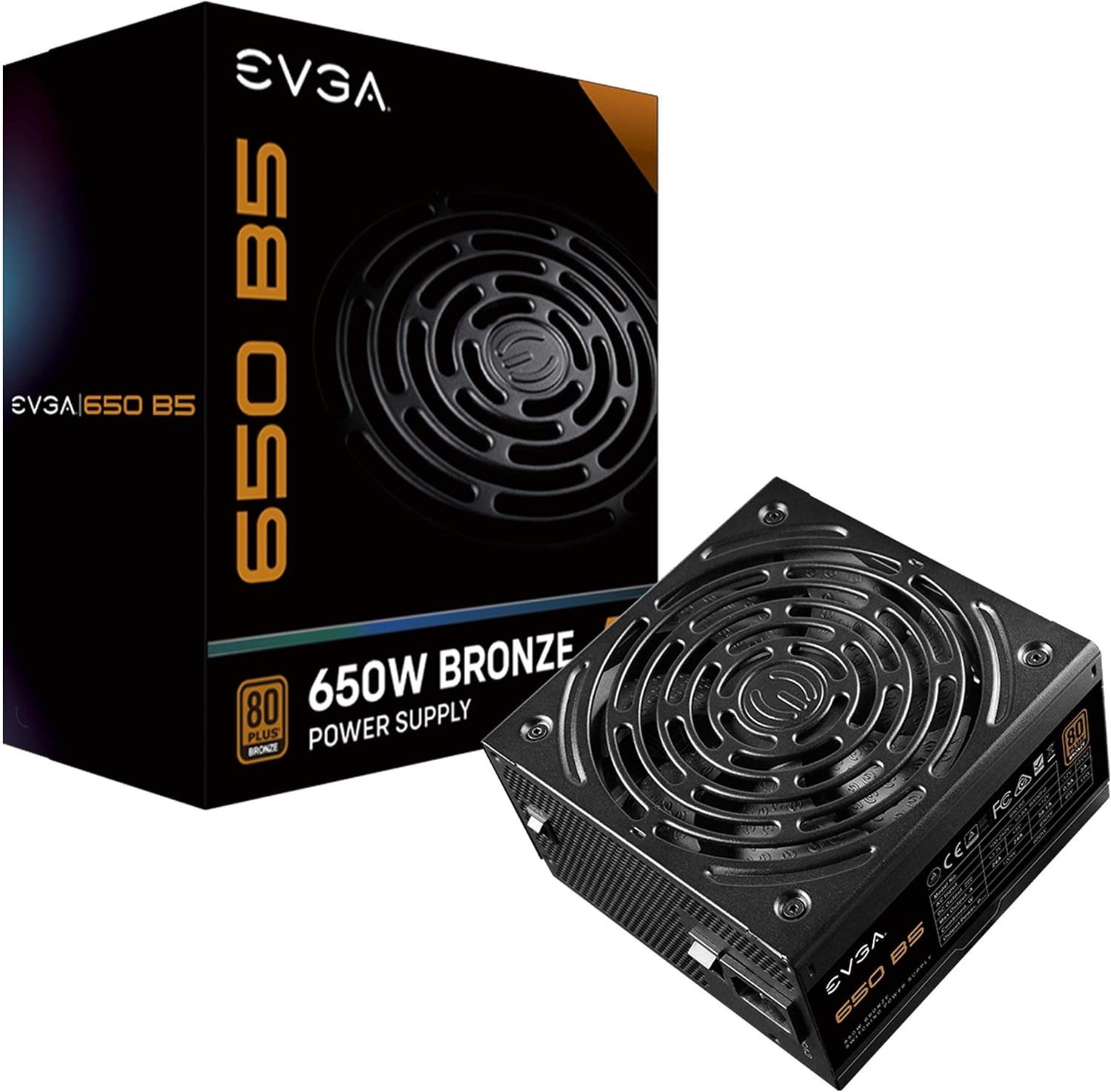 EVGA 650 B5 650W 80+ Bronze Modular ATX PSU Black w/ Power Cable NEW OPEN BOX