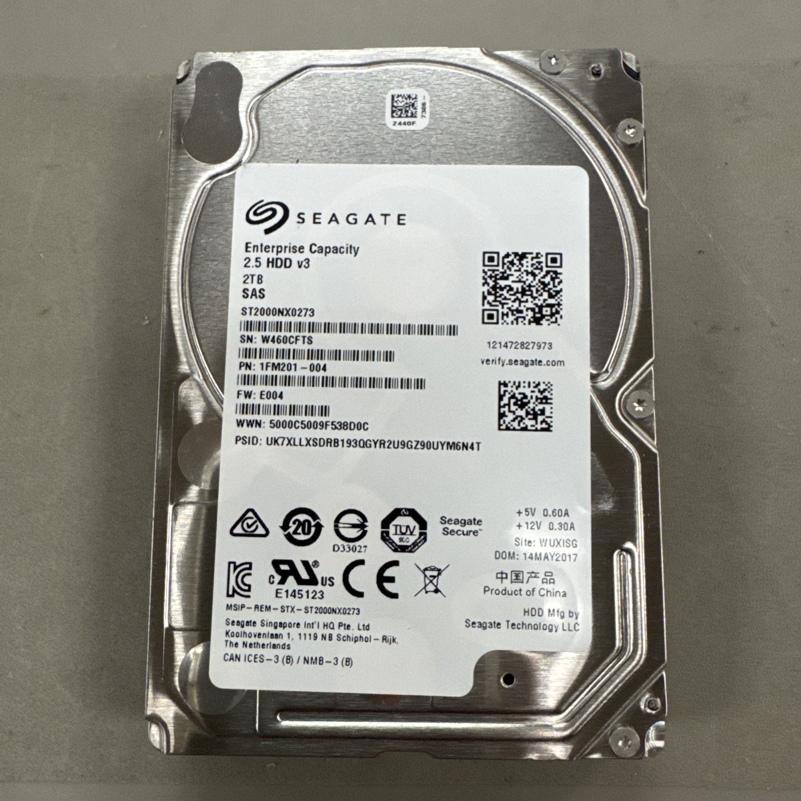 Seagate 1FM201-004 ST2000NX0273 2TB 7.2K RPM SAS 2.5" HDD *TESTED*