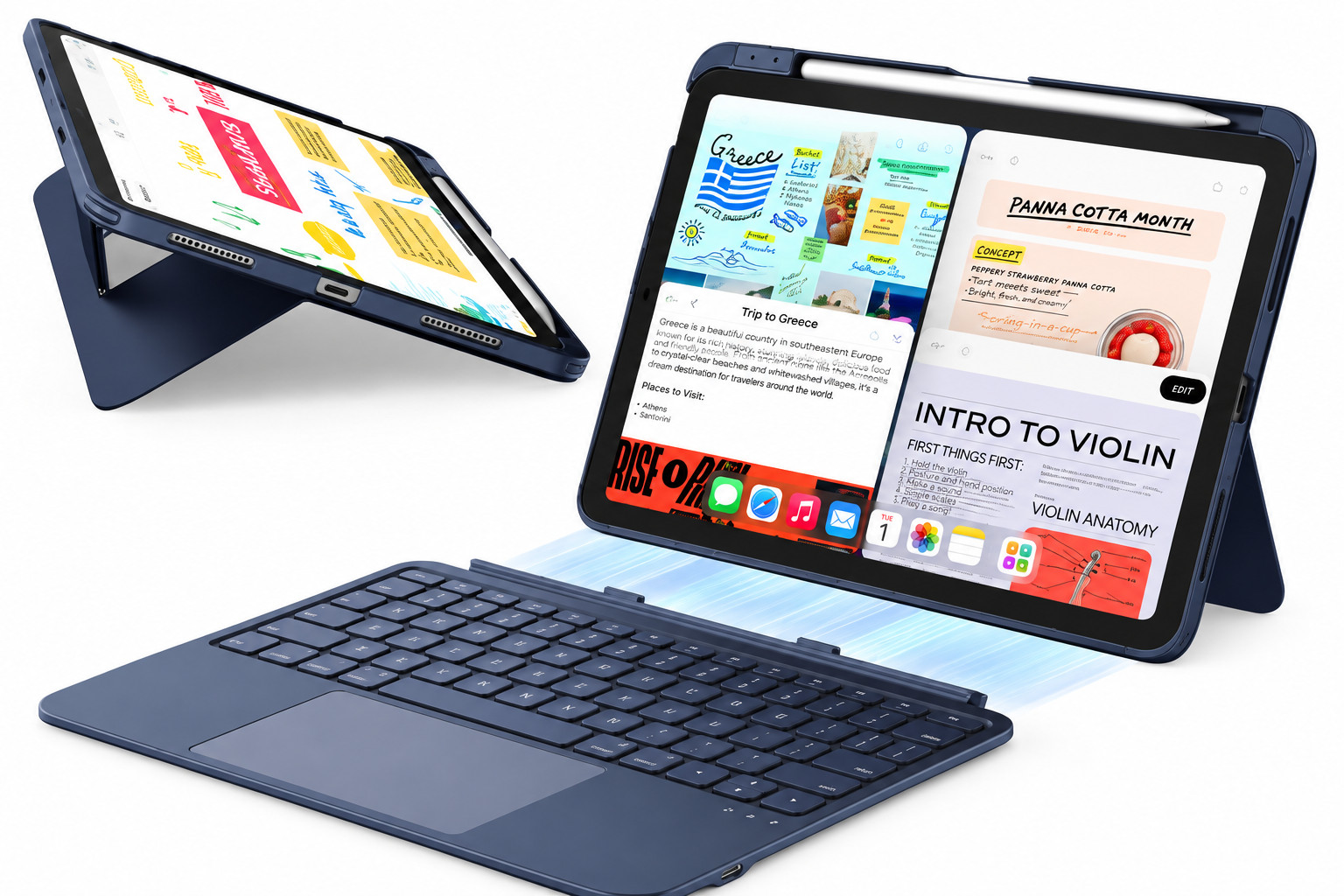 NEW ESR Flex Keyboard Case iPad Air 11 M4 M3 M2 10.9 Trackpad Detachable Blue