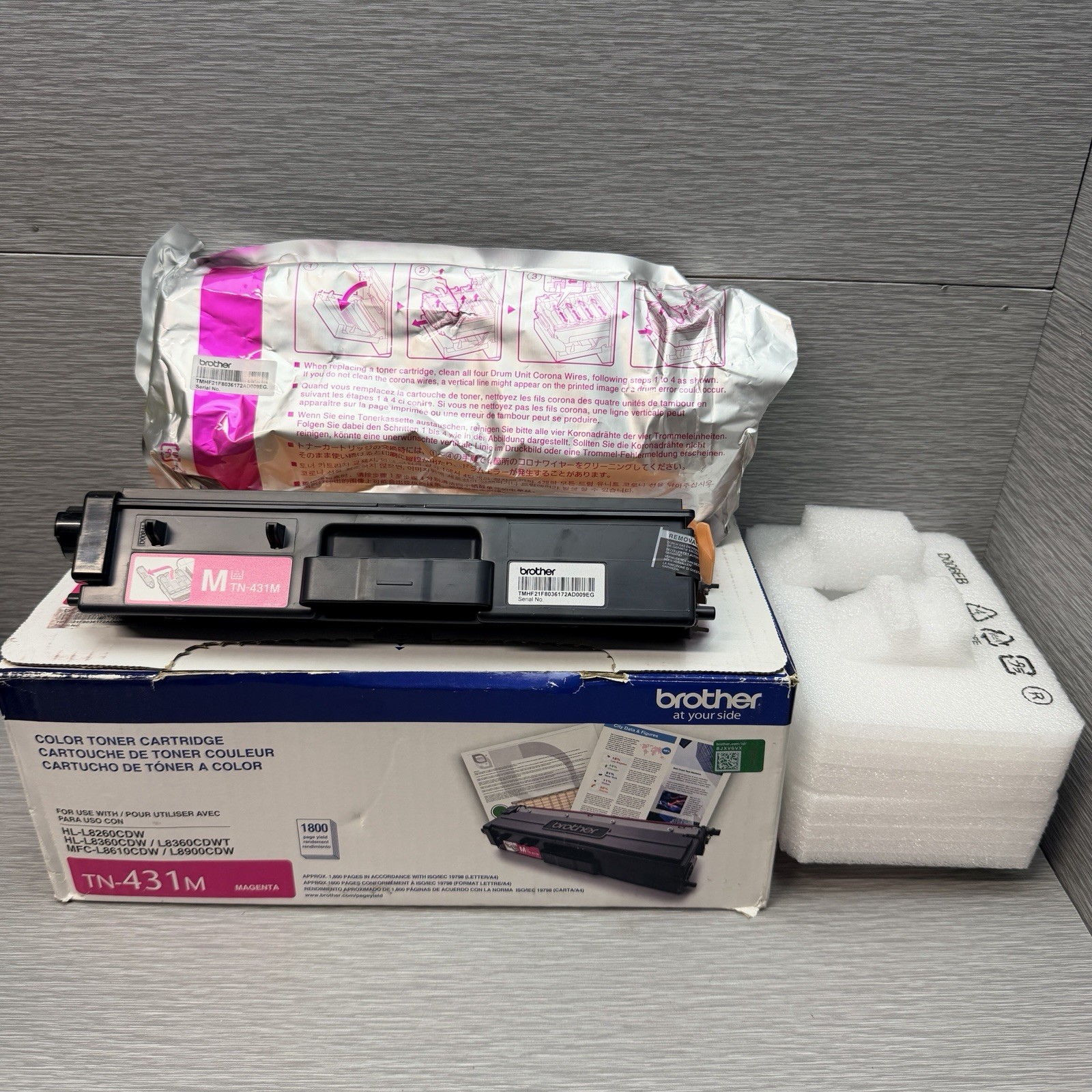 Genuine Brother TN431M Magenta Toner Cartridge for HL-L8260CDW/L8360CDW TN-431M
