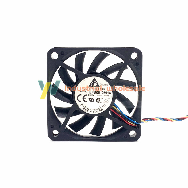 1pc brand new Delta EFB0612HHA 12V 0.25A 60*60*10MM 6CM 2wires Cooling Fan