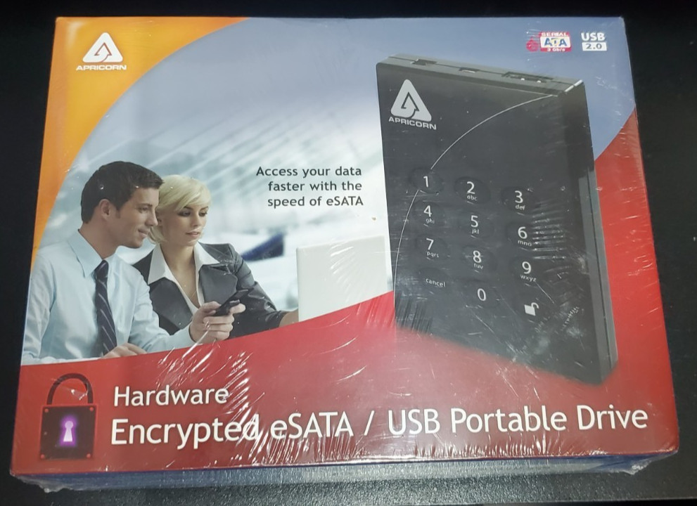 Apricorn Aegis Padlock Pro 1TB A25-PLE256-1000 ESATA USB 256 AES Encryption
