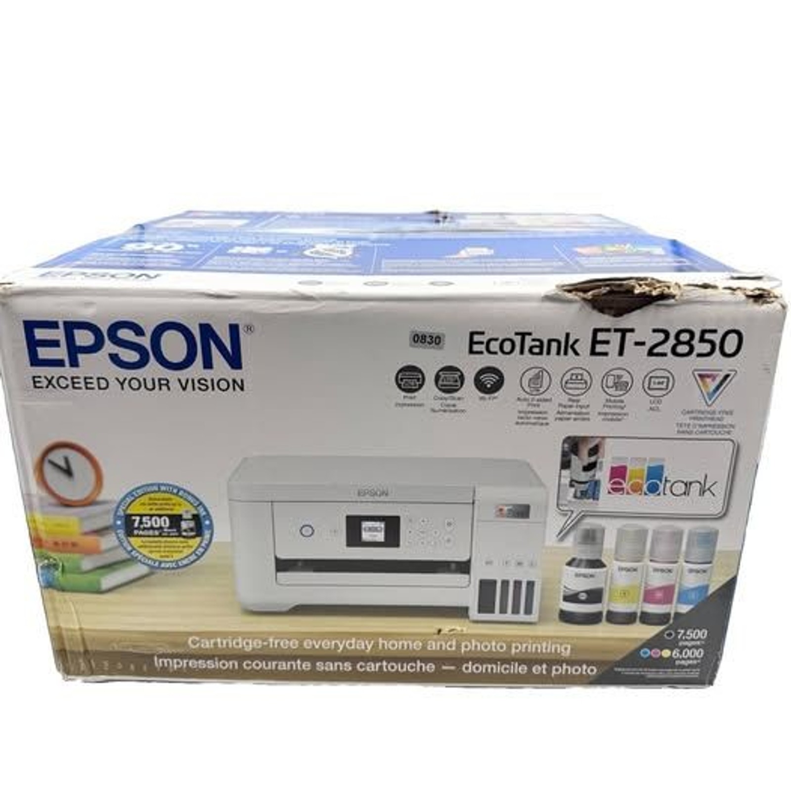 Epson EcoTank ET-2850 Wireless Color All-in-One Supertank Printer Wi-Fi In Box