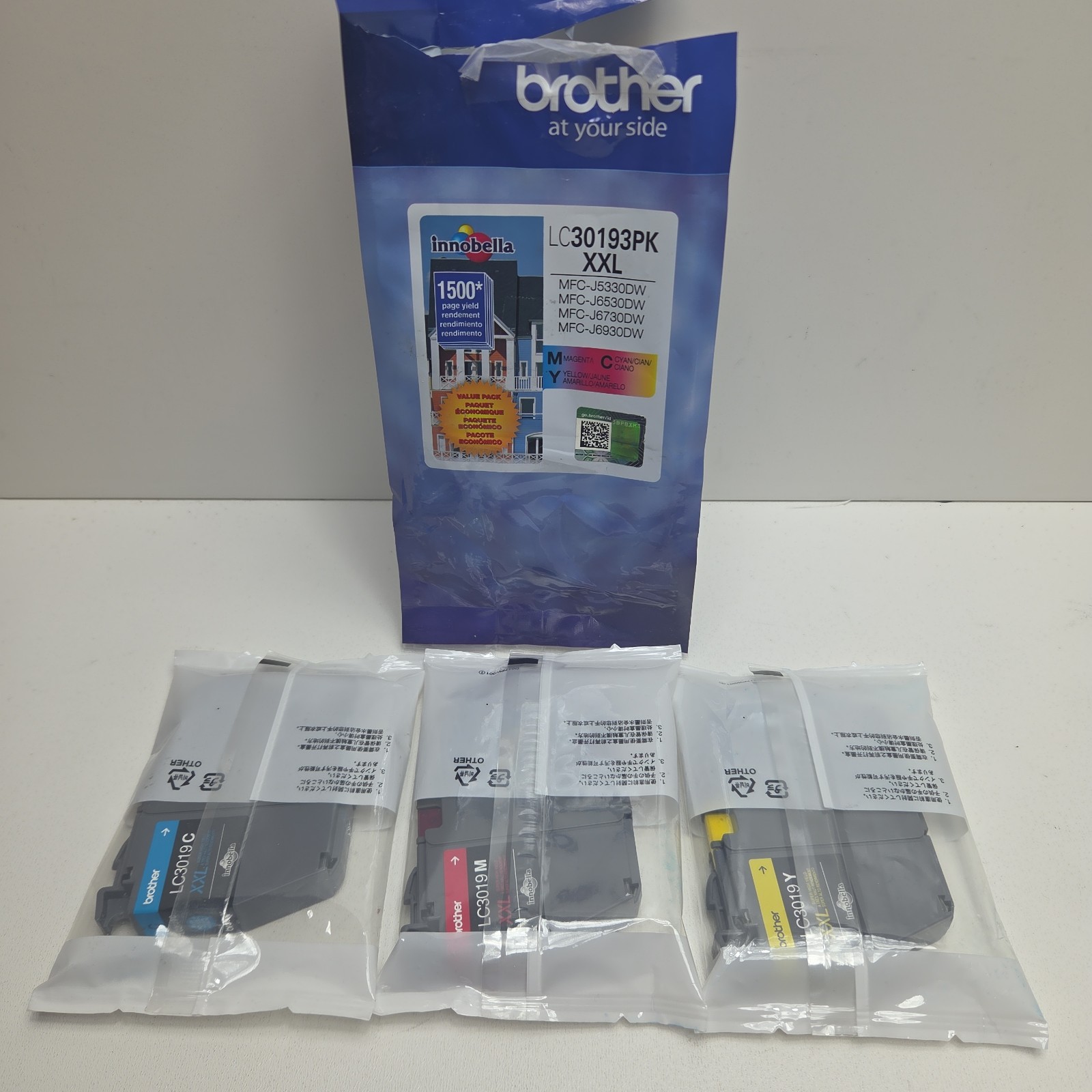 NEW OEM - BROTHER LC3019 XXL COLOR SET INK CARTRIDGES - LC30193PK 2028