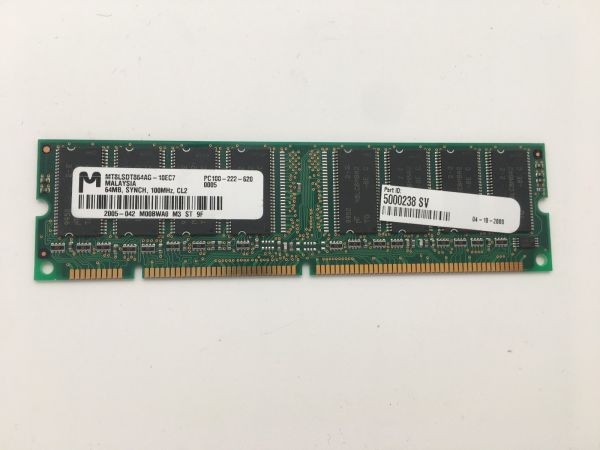 Memory mt8lsdt864ag-10ec7 64mb,synch,100mhz,cl2 pc100-222-620, 5000238