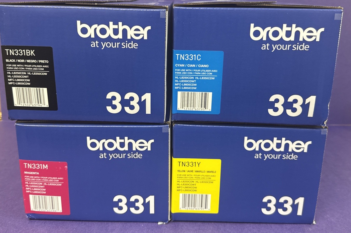 Brother TN-331Y/C/M TN-331Bk Color Toner Set for HL-L8350CDW MFC-L8850CDW