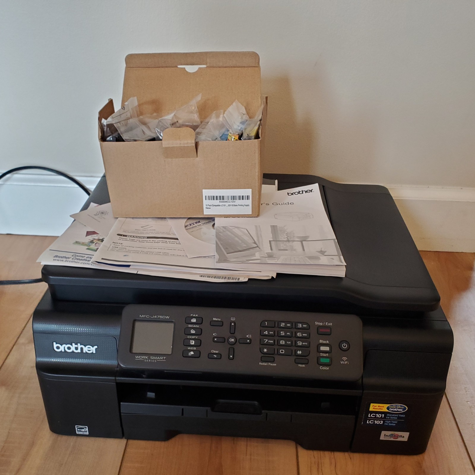 Brother MFC-J475DW Wireless All-In-1 Inkjet Printer Fax Copy Scan - Tested